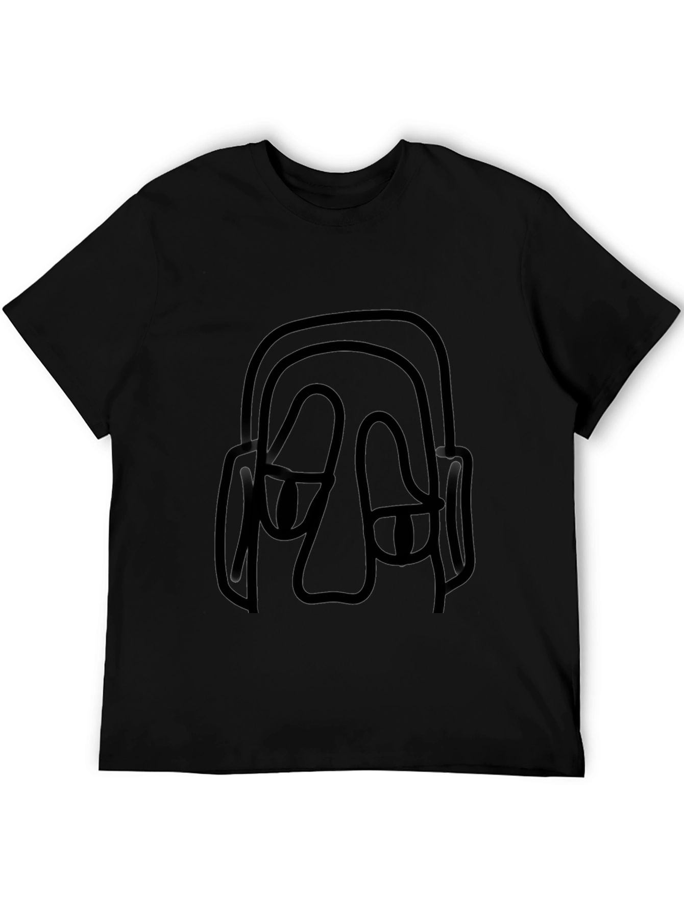 Abstract Face Black T-Shirt