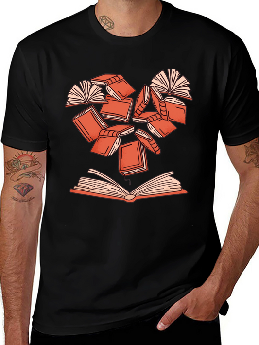 Book Lover Heart T-Shirt - Black