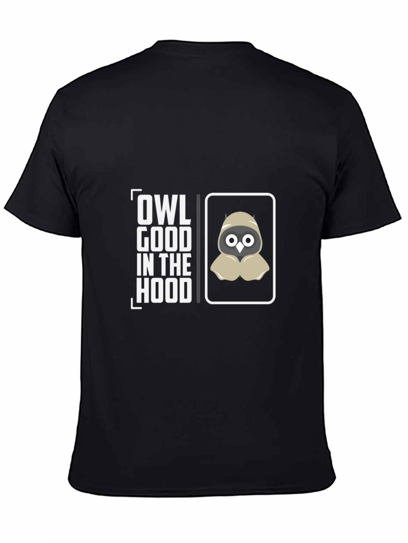 Owl Good in the Hood Black Graphic T-Shirt