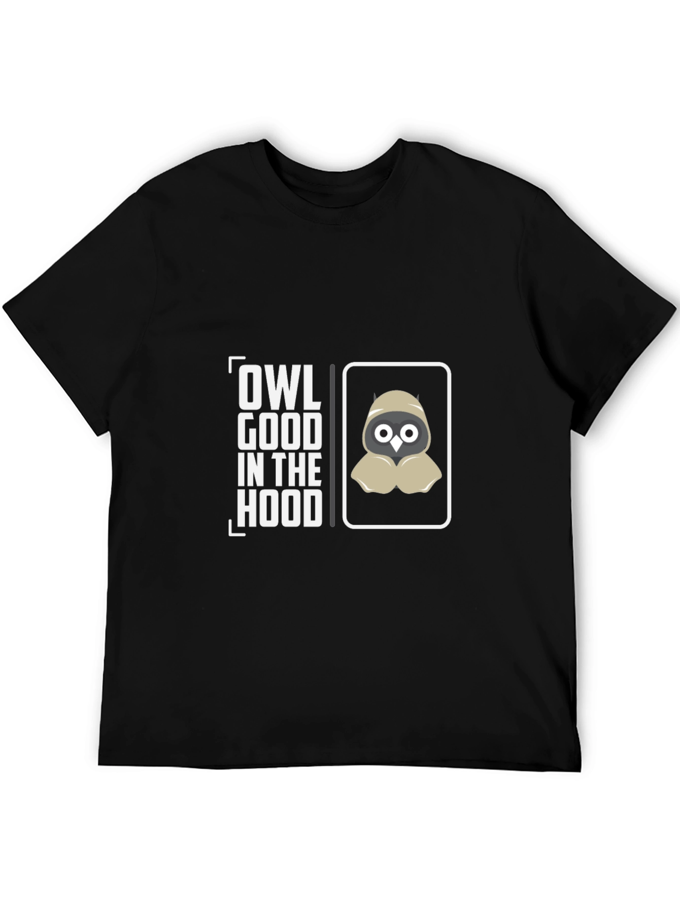 Owl Good in the Hood Black Graphic T-Shirt