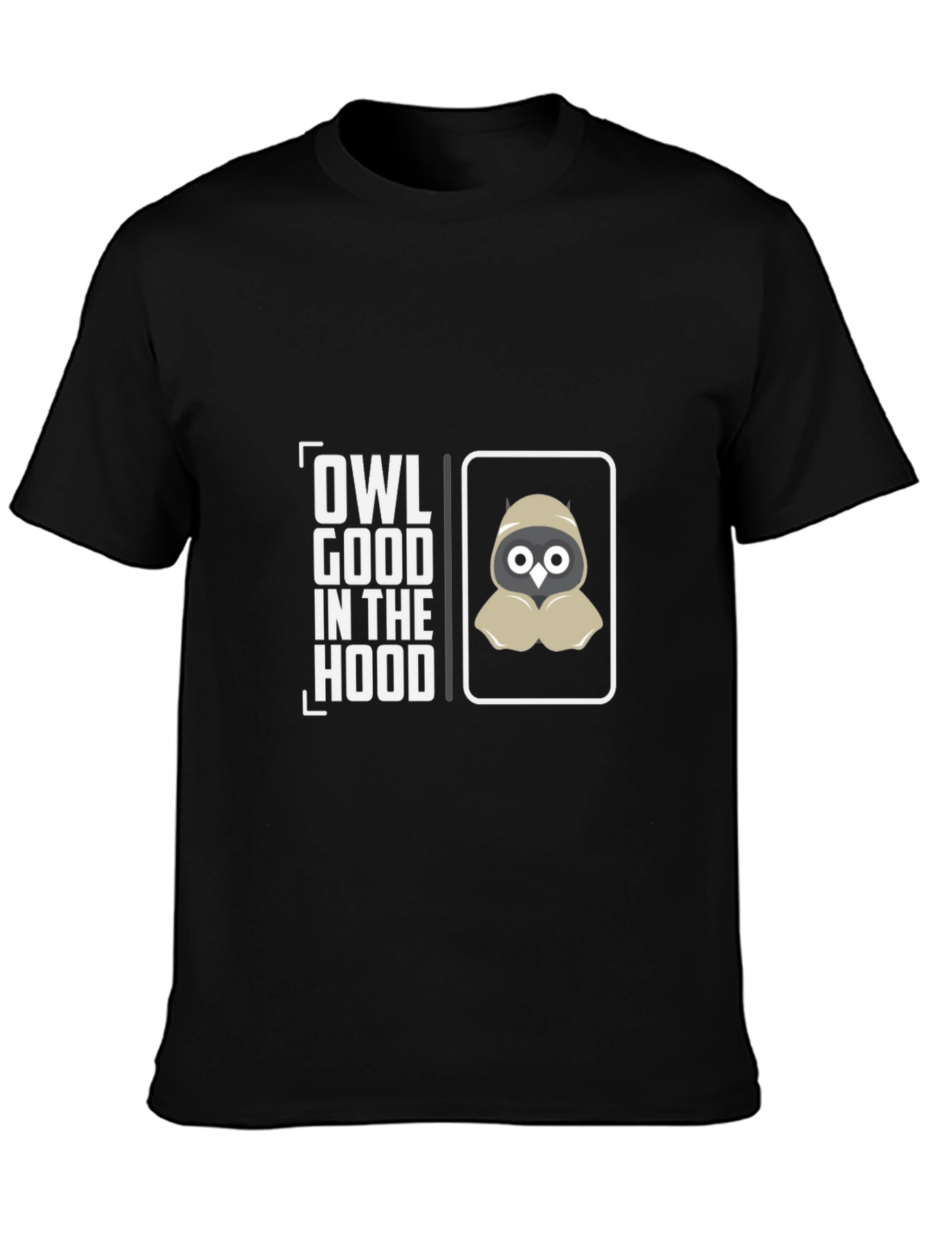 Owl Good in the Hood Black Graphic T-Shirt