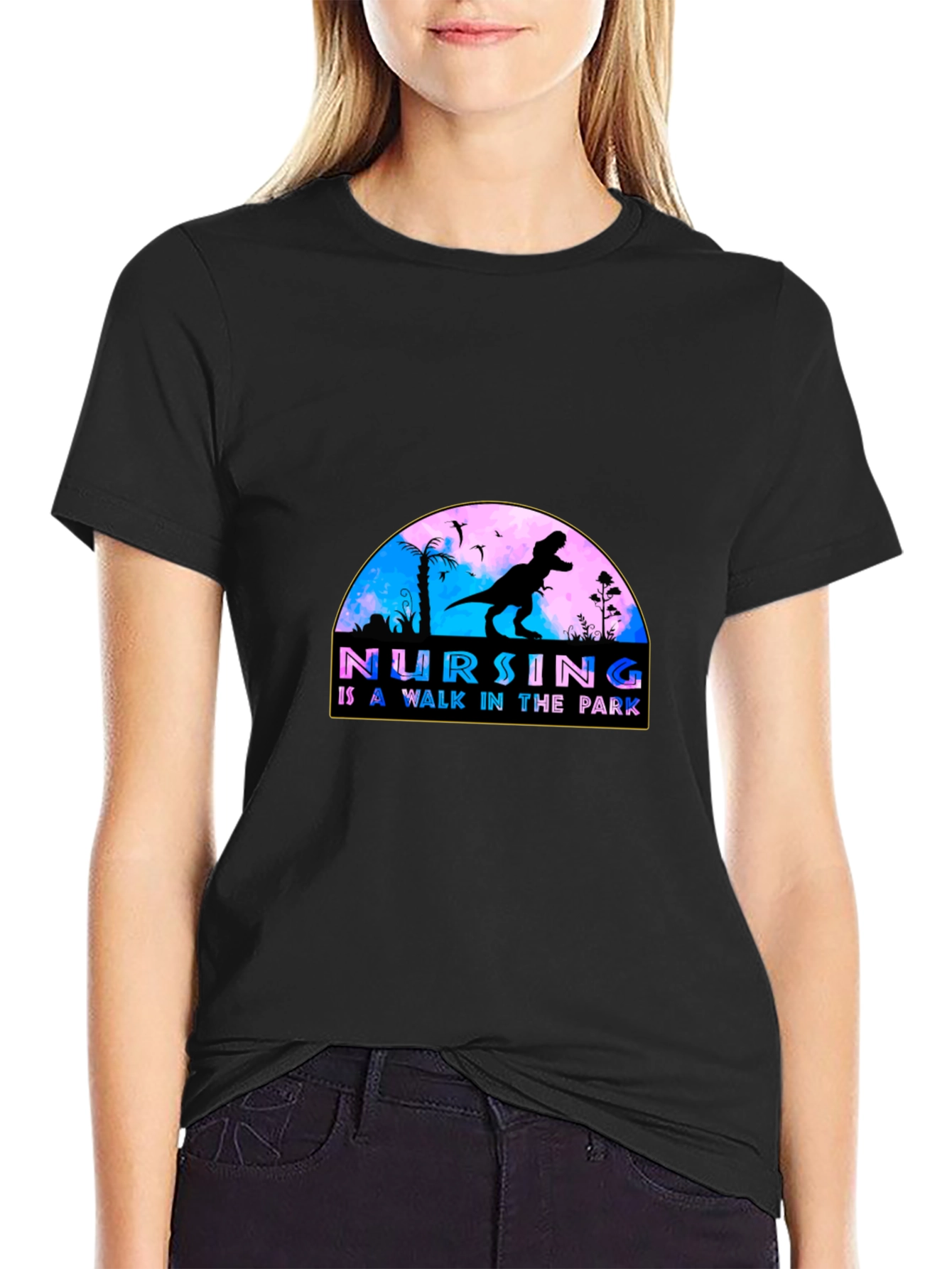 Nursing Walk in the Park T-Shirt - Black