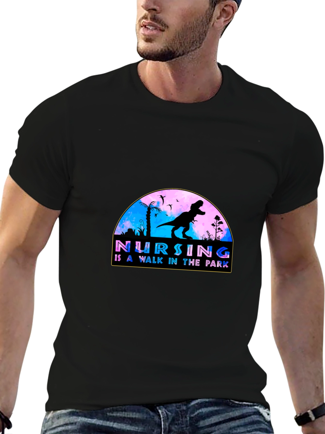 Nursing Walk in the Park T-Shirt - Black