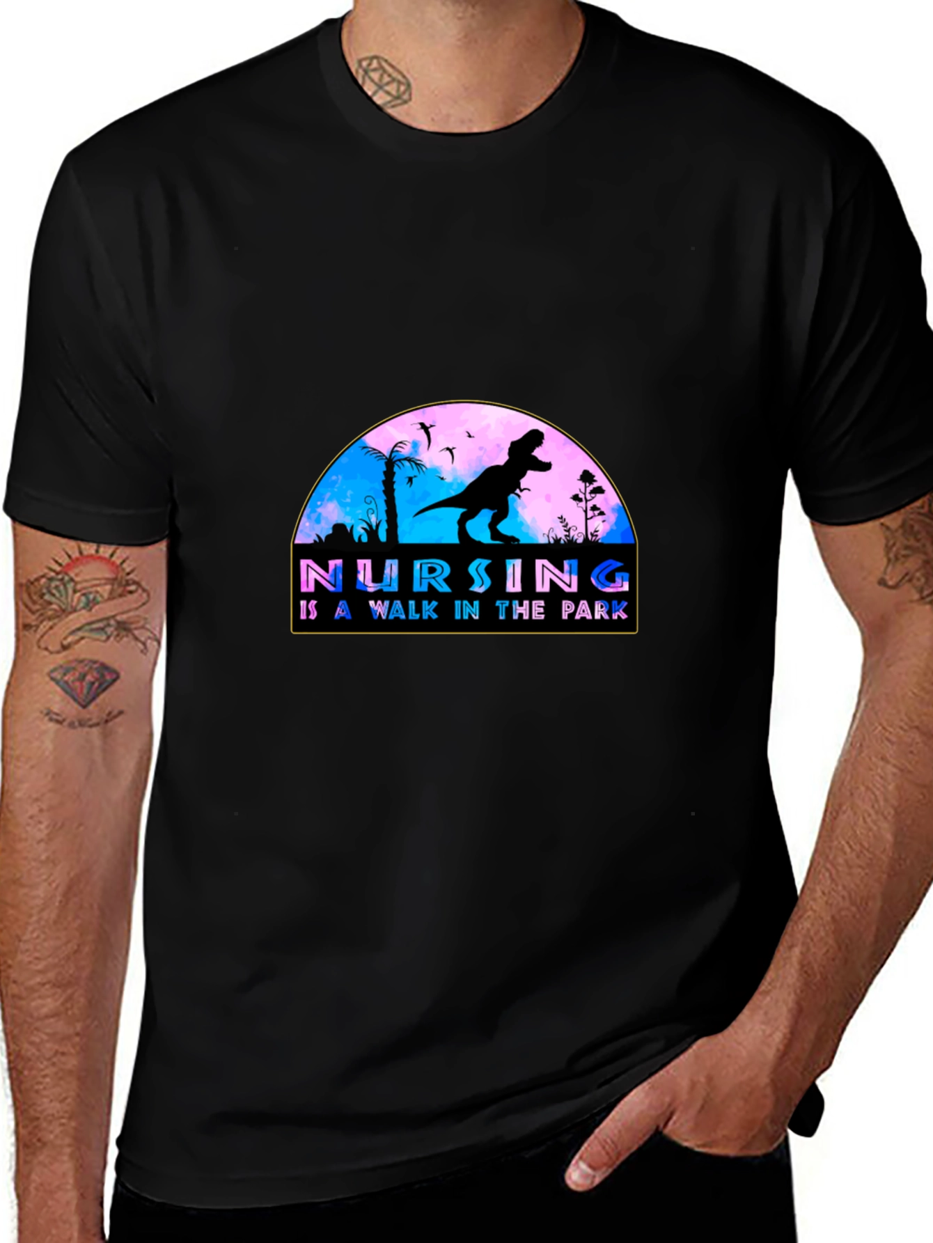 Nursing Walk in the Park T-Shirt - Black
