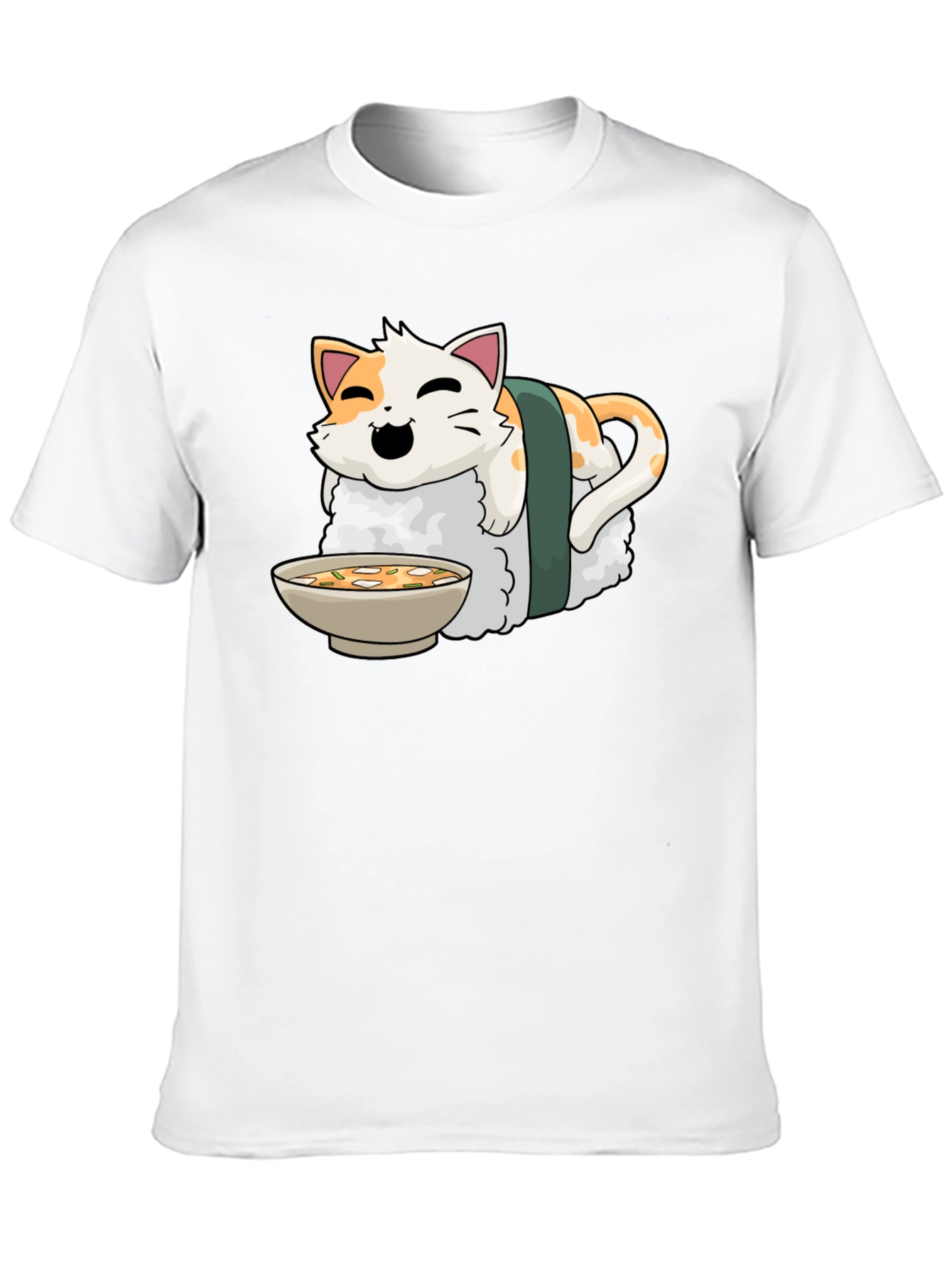 Sushi Cat Graphic T-Shirt - Cute Kawaii Style