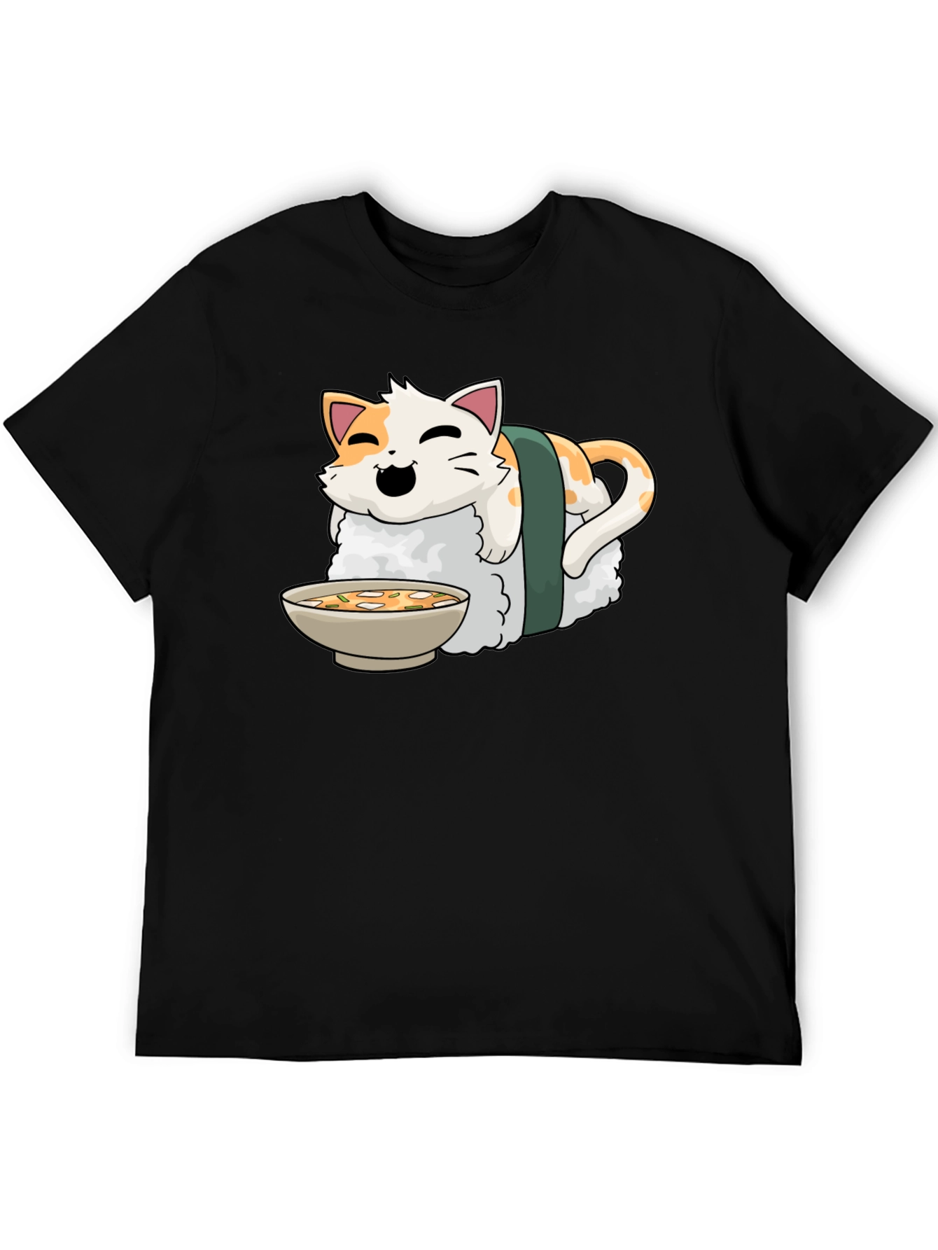 Sushi Cat Graphic T-Shirt - Cute Kawaii Style