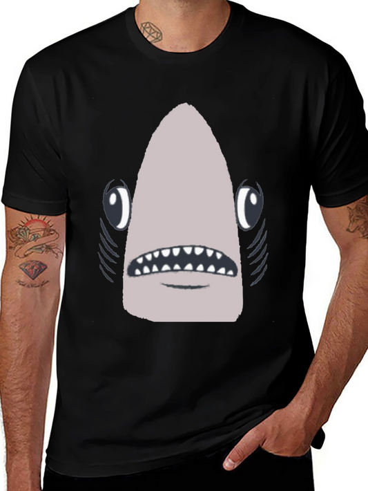 Shark Face Graphic T-Shirt - Mens Black Tee