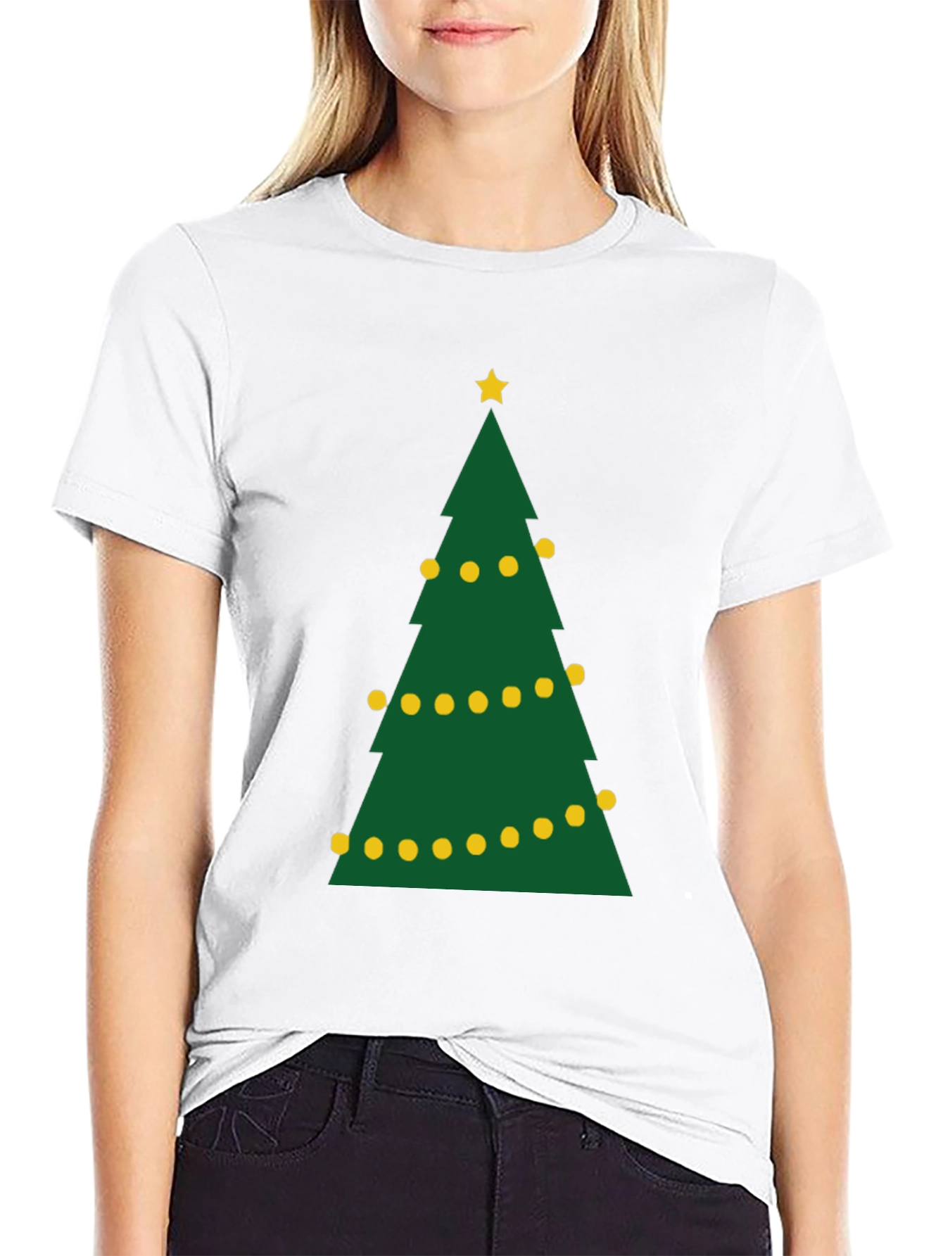 Festive Christmas Tree Graphic Tee - Holiday Apparel