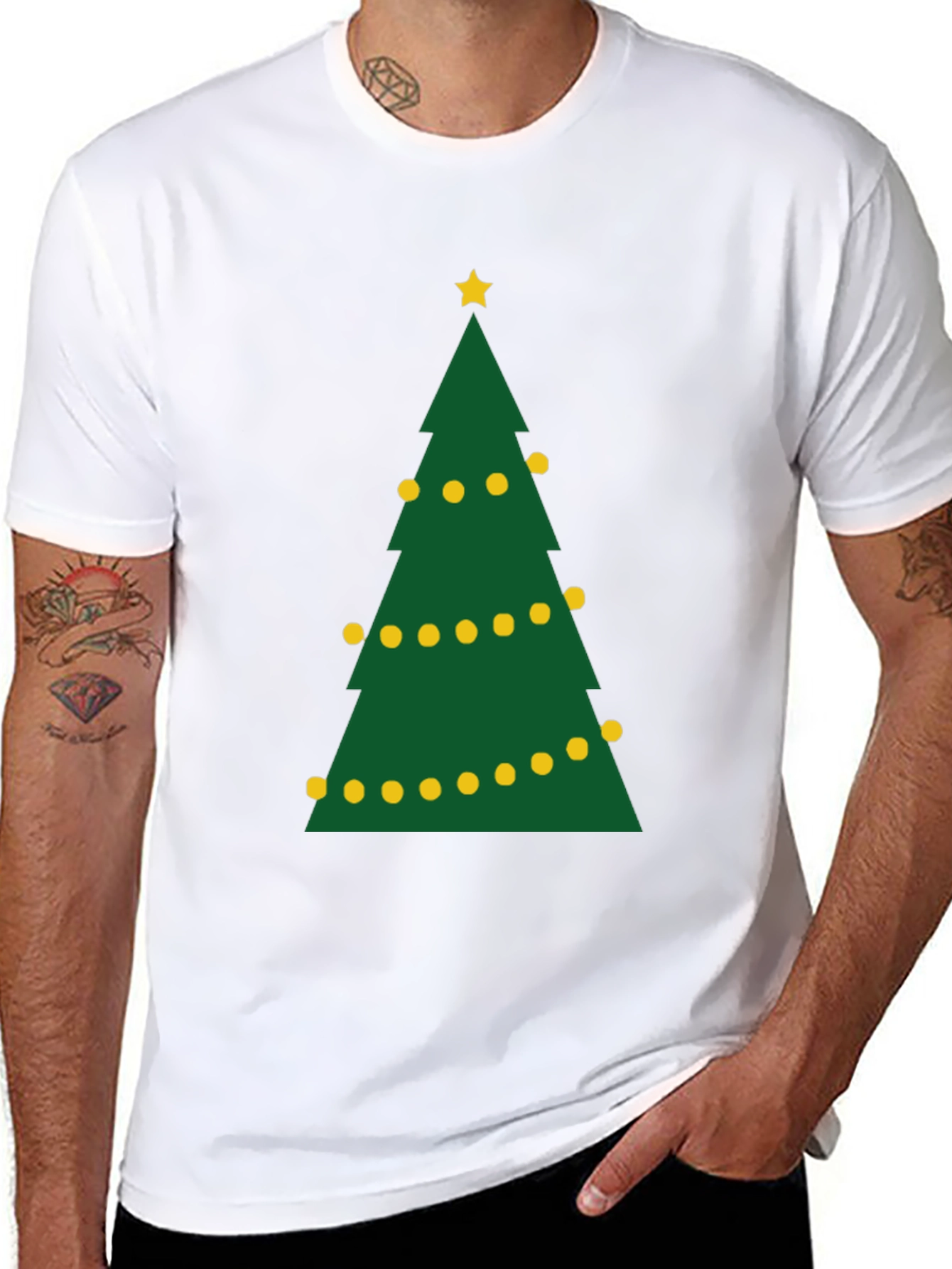 Festive Christmas Tree Graphic Tee - Holiday Apparel