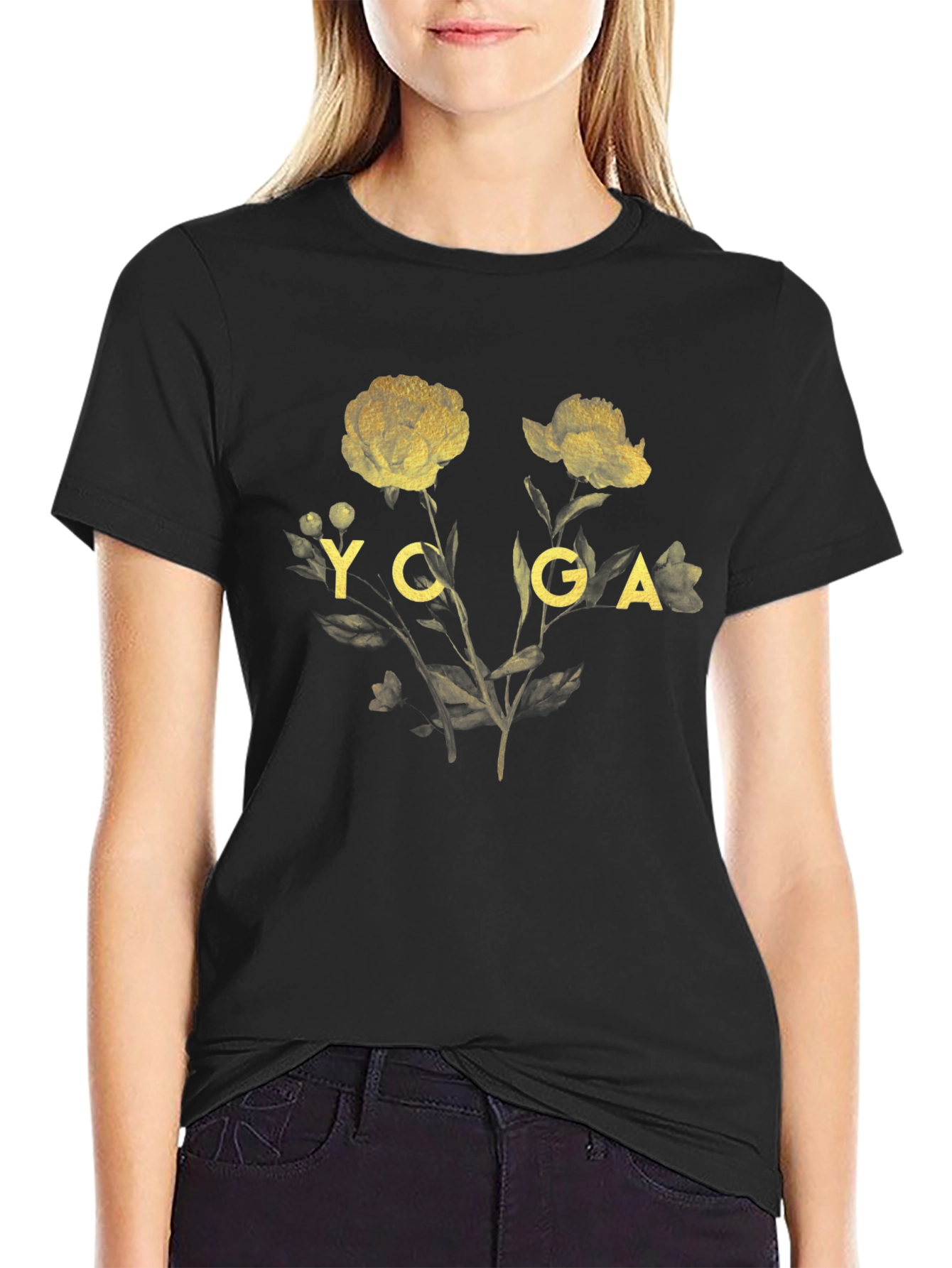 Yoga Floral Graphic T-Shirt