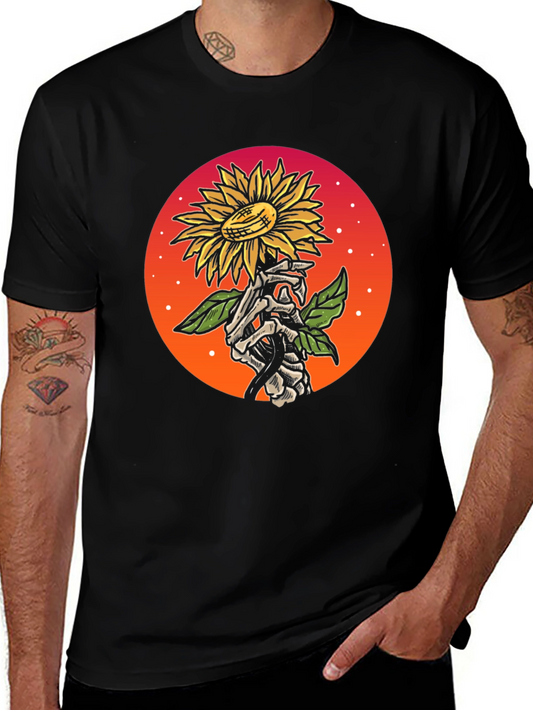 Sunflower Skeleton Hand Graphic Tee