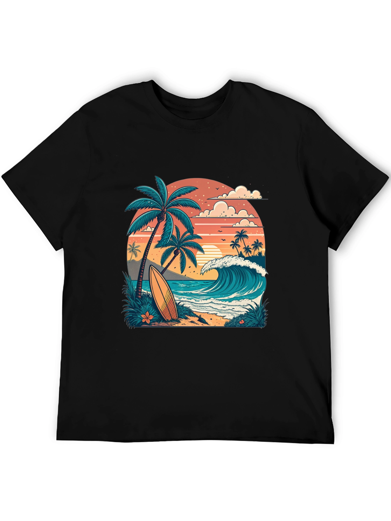 Tropical Surf T-Shirt - Beach Vibes