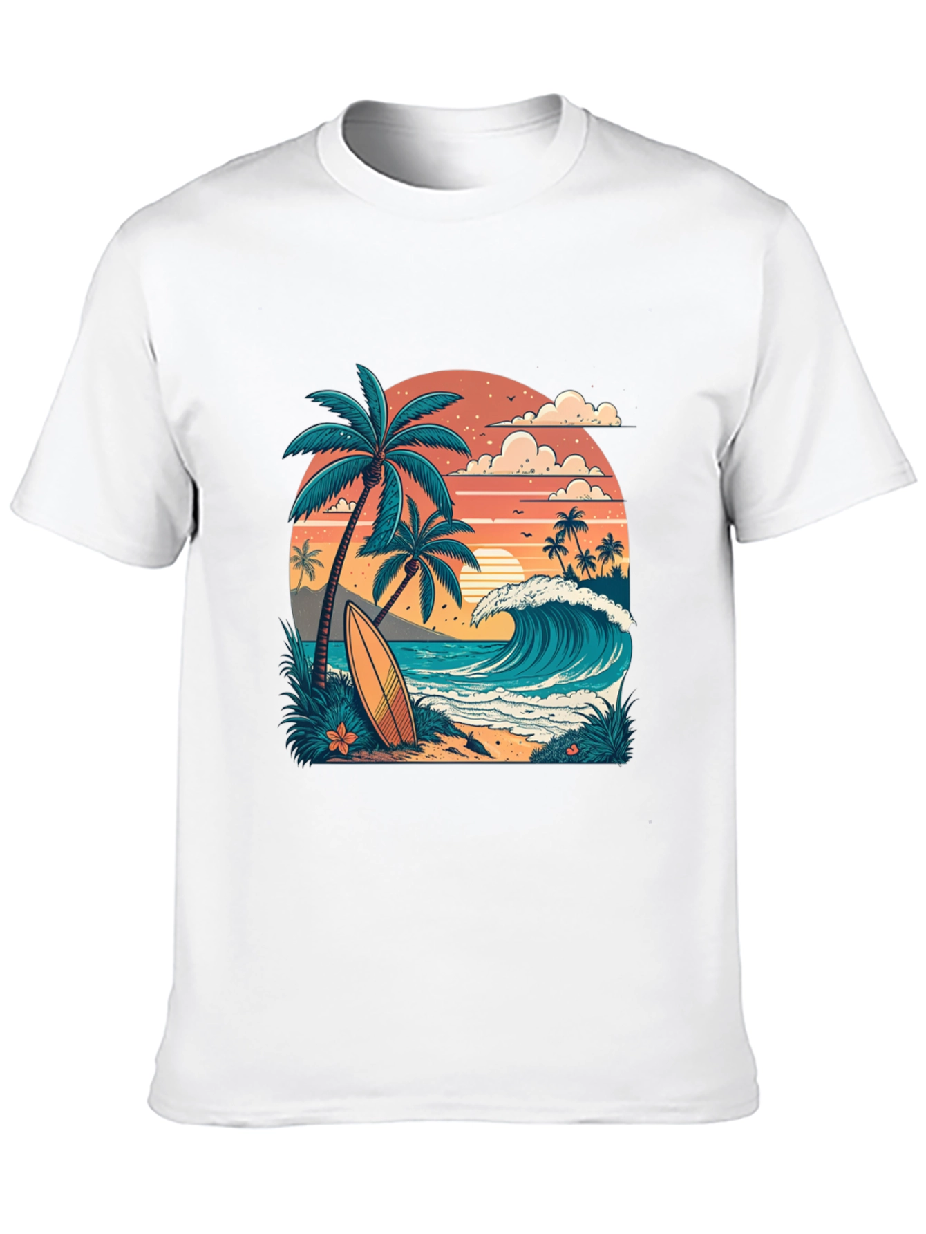 Tropical Surf T-Shirt - Beach Vibes