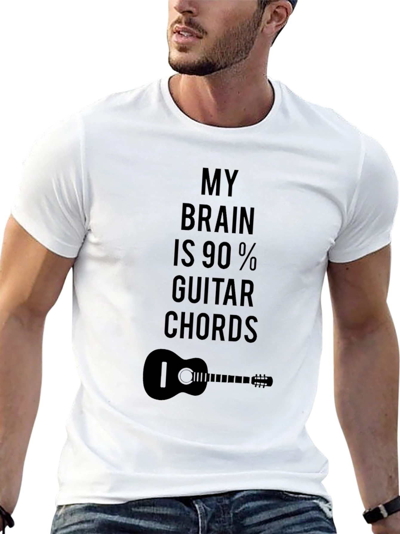 Guitar Chord Brain T-Shirt - Musician Novelty Tee