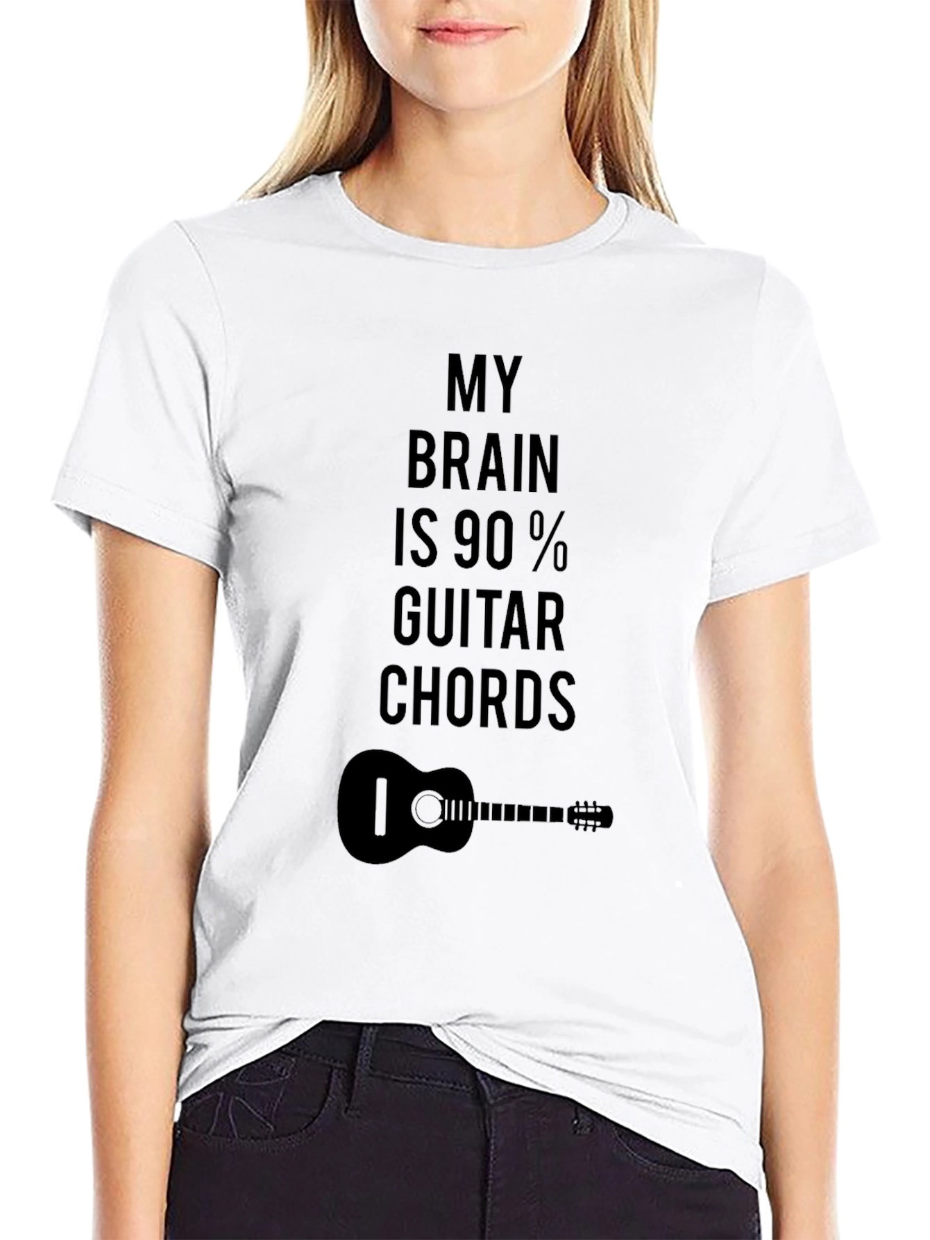 Guitar Chord Brain T-Shirt - Musician Novelty Tee