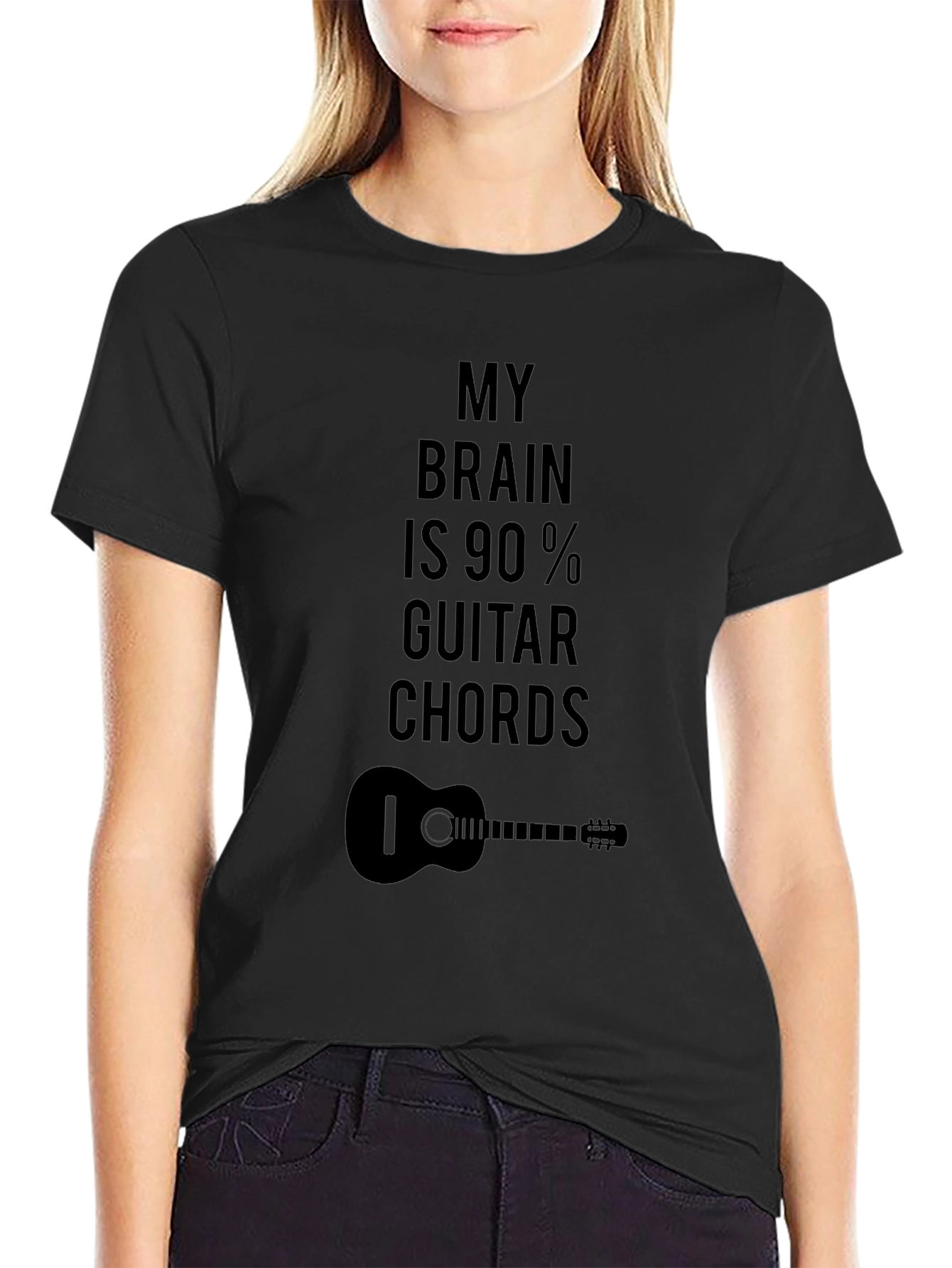 Guitar Chord Brain T-Shirt - Musician Novelty Tee