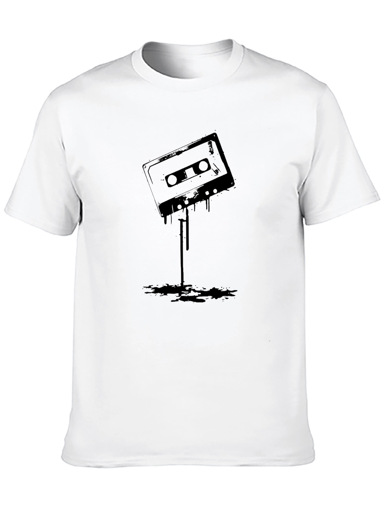 Retro Cassette Tape Graphic T-Shirt - Mens Black Tee