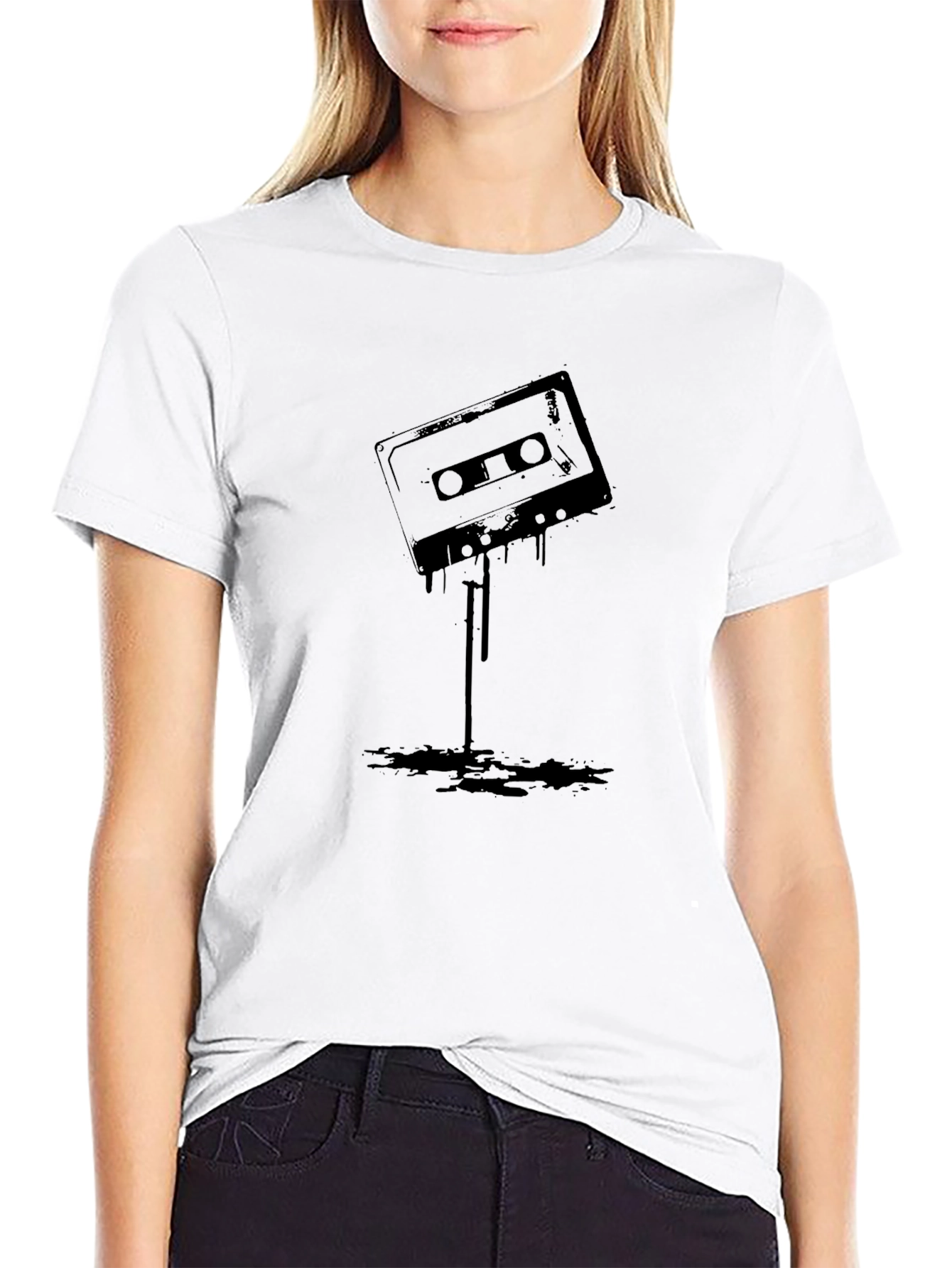 Retro Cassette Tape Graphic T-Shirt - Mens Black Tee
