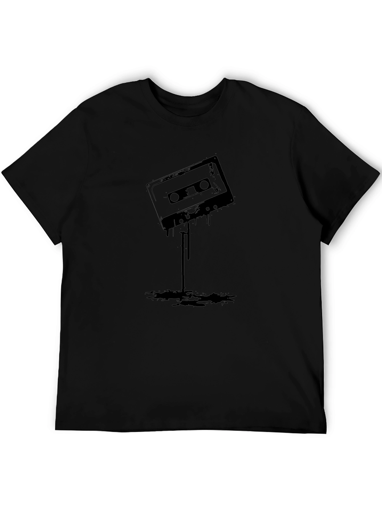 Retro Cassette Tape Graphic T-Shirt - Mens Black Tee