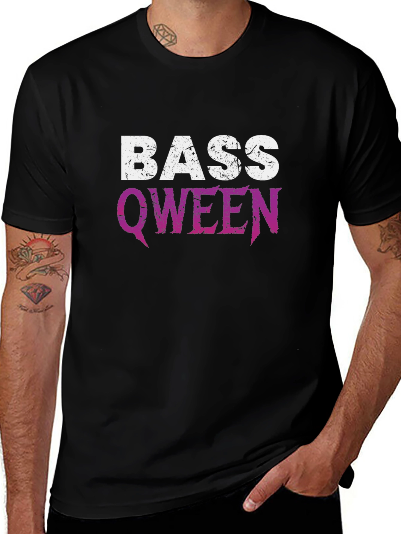 Bass Qween Graphic T-Shirt - Black