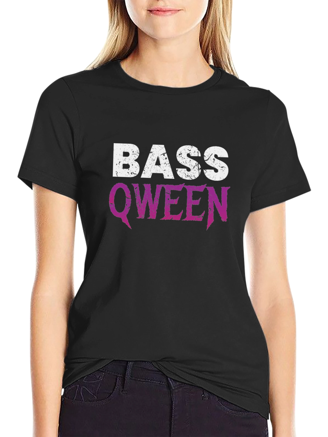 Bass Qween Graphic T-Shirt - Black