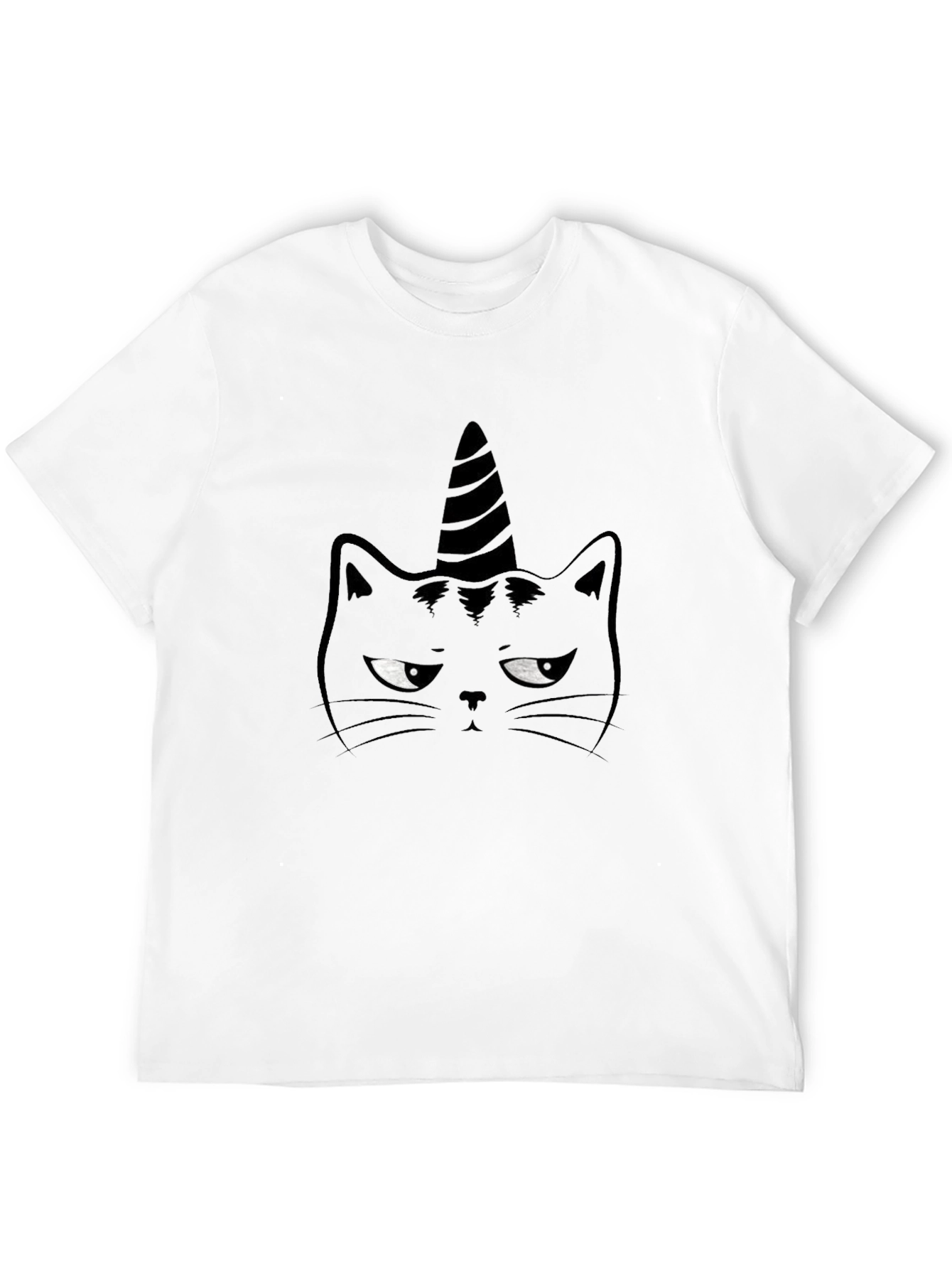 Unicorn Cat Graphic T-Shirt - Black