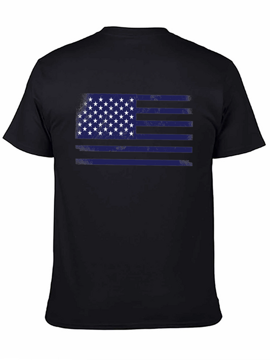 Distressed American Flag T-Shirt - Black