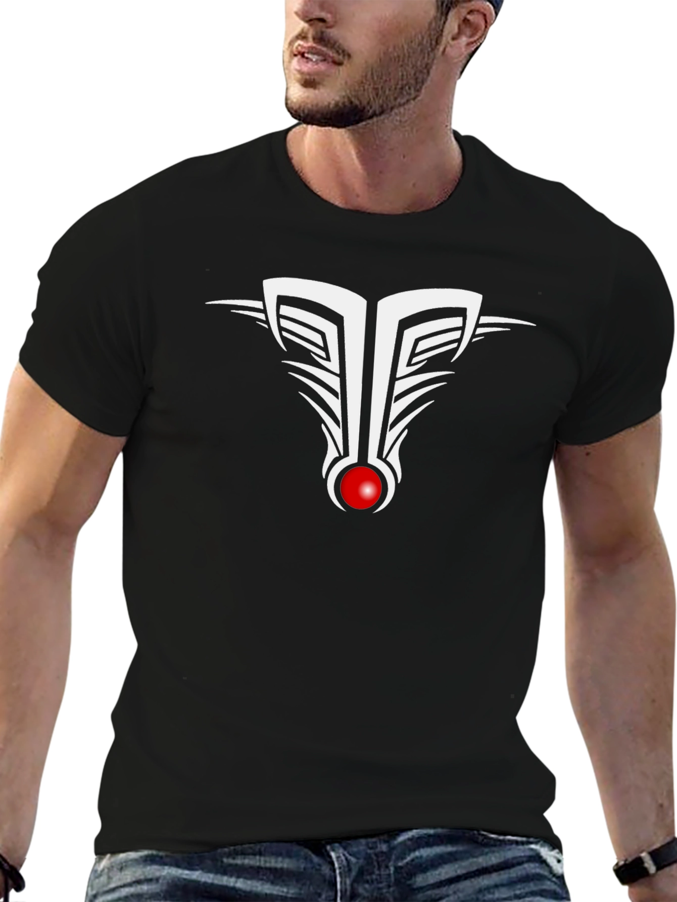 Tribal Design Black T-Shirt