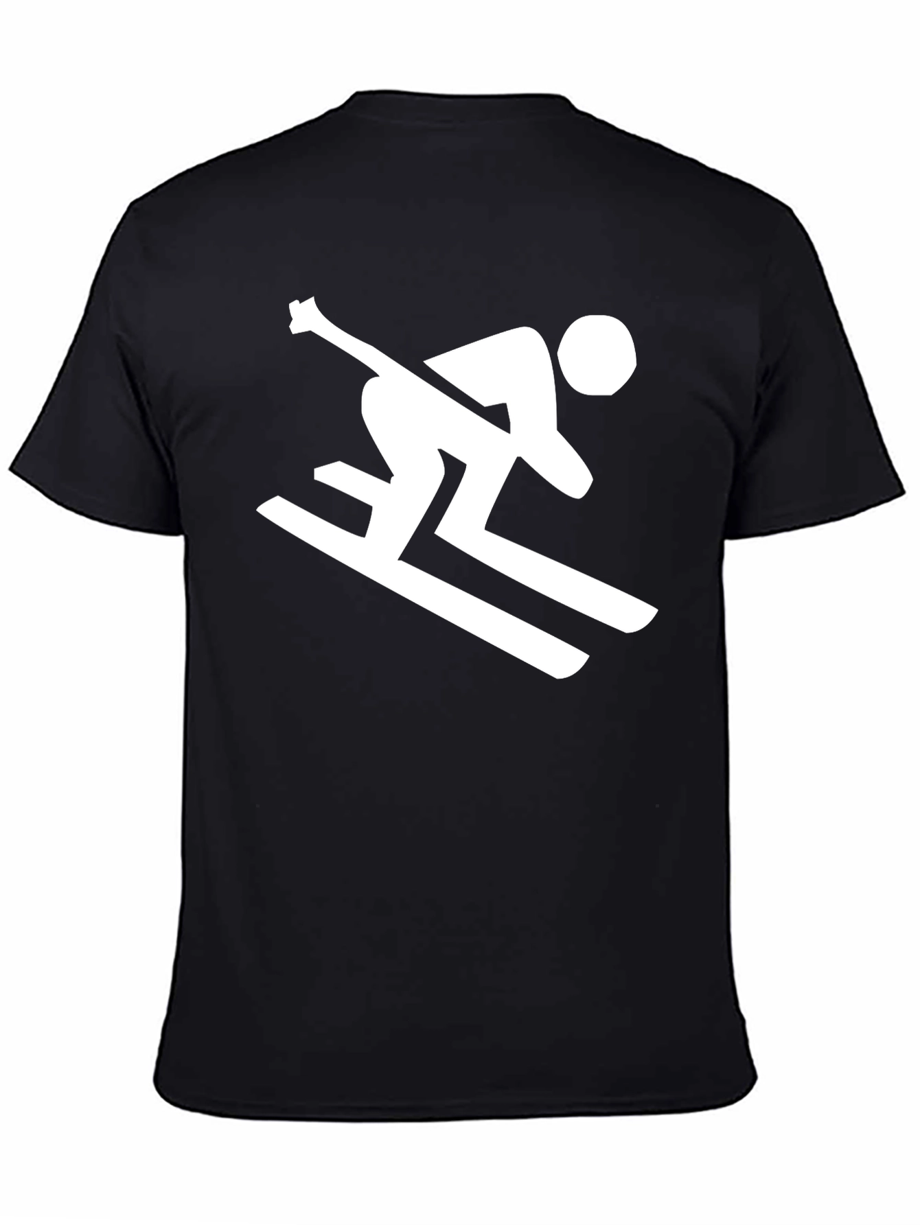 Skiing Silhouette Black T-Shirt