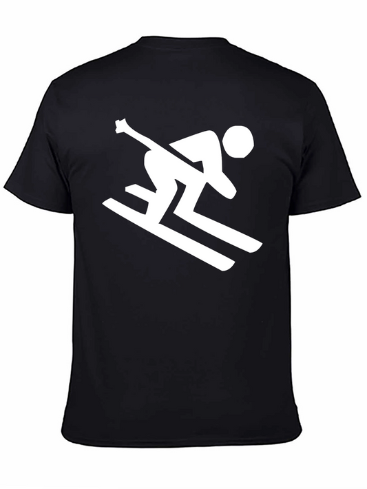 Skiing Silhouette Black T-Shirt