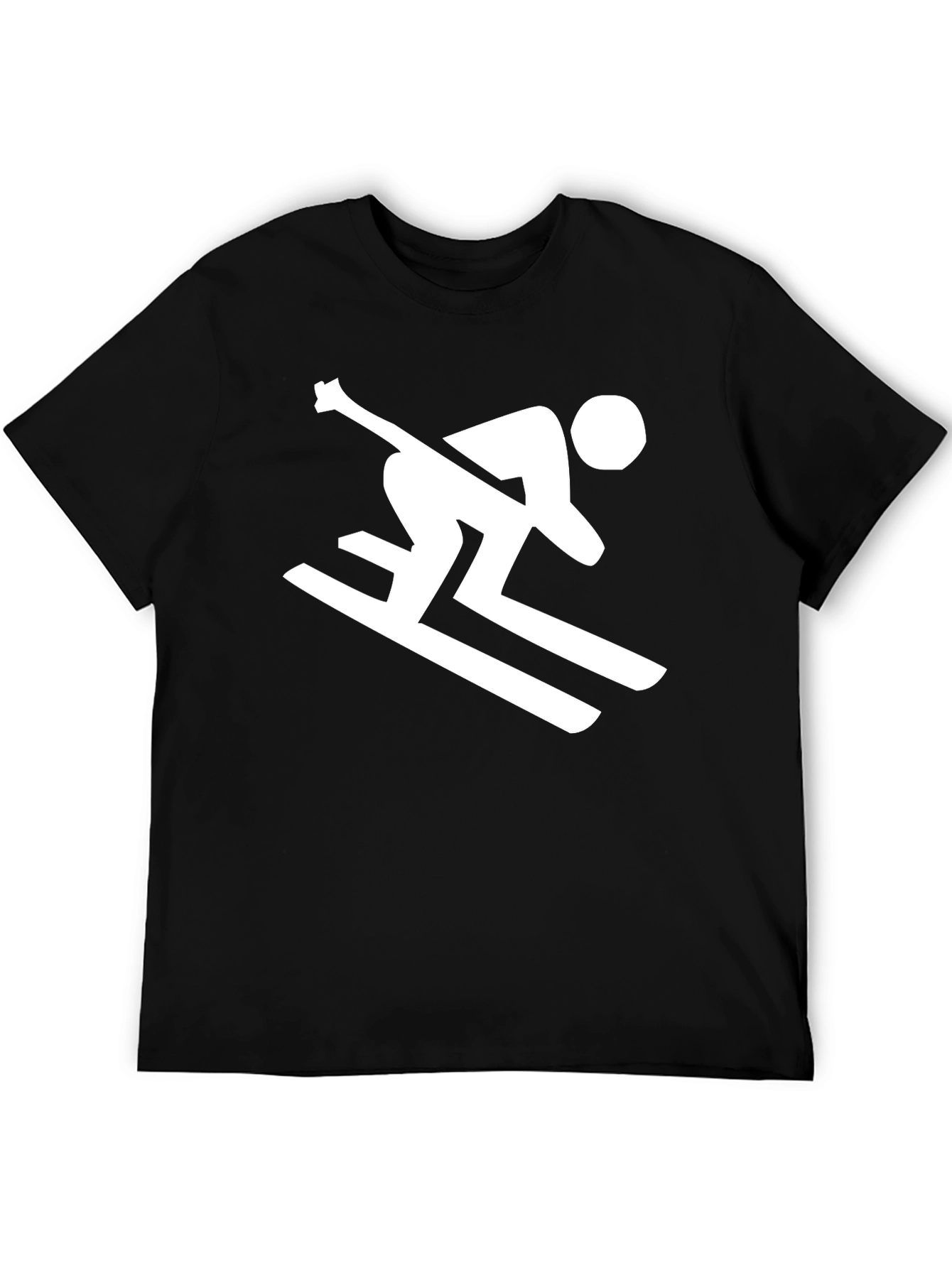 Skiing Silhouette Black T-Shirt