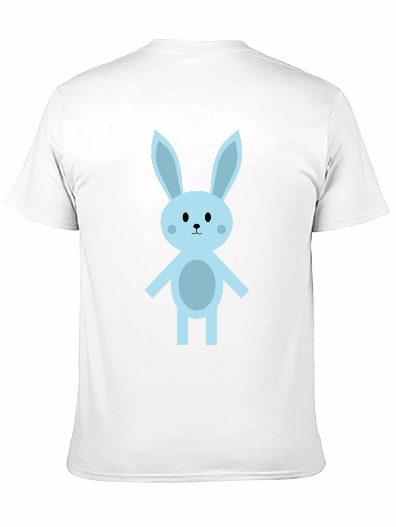 Cute Cartoon Bunny Black T-Shirt