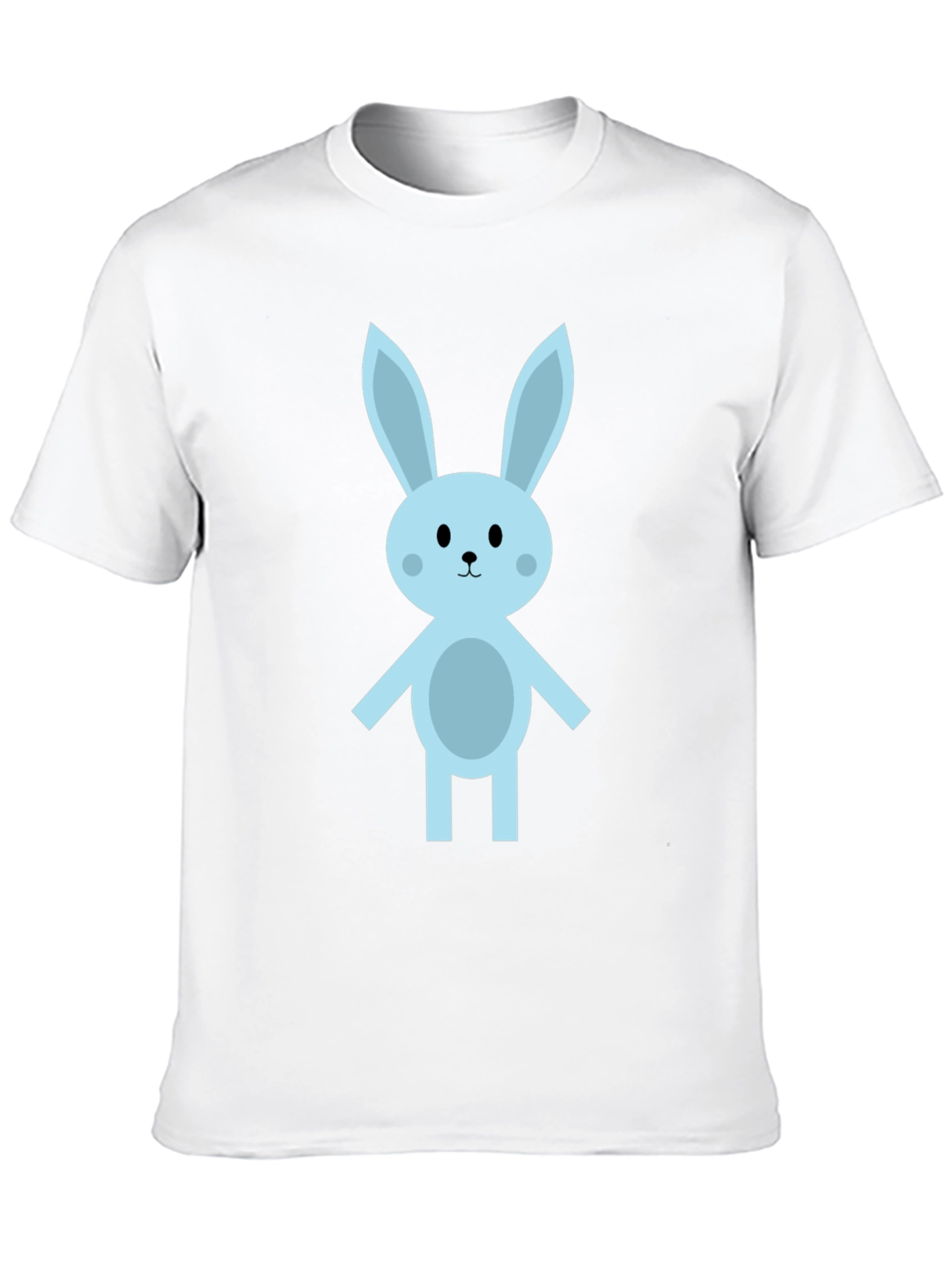 Cute Cartoon Bunny Black T-Shirt