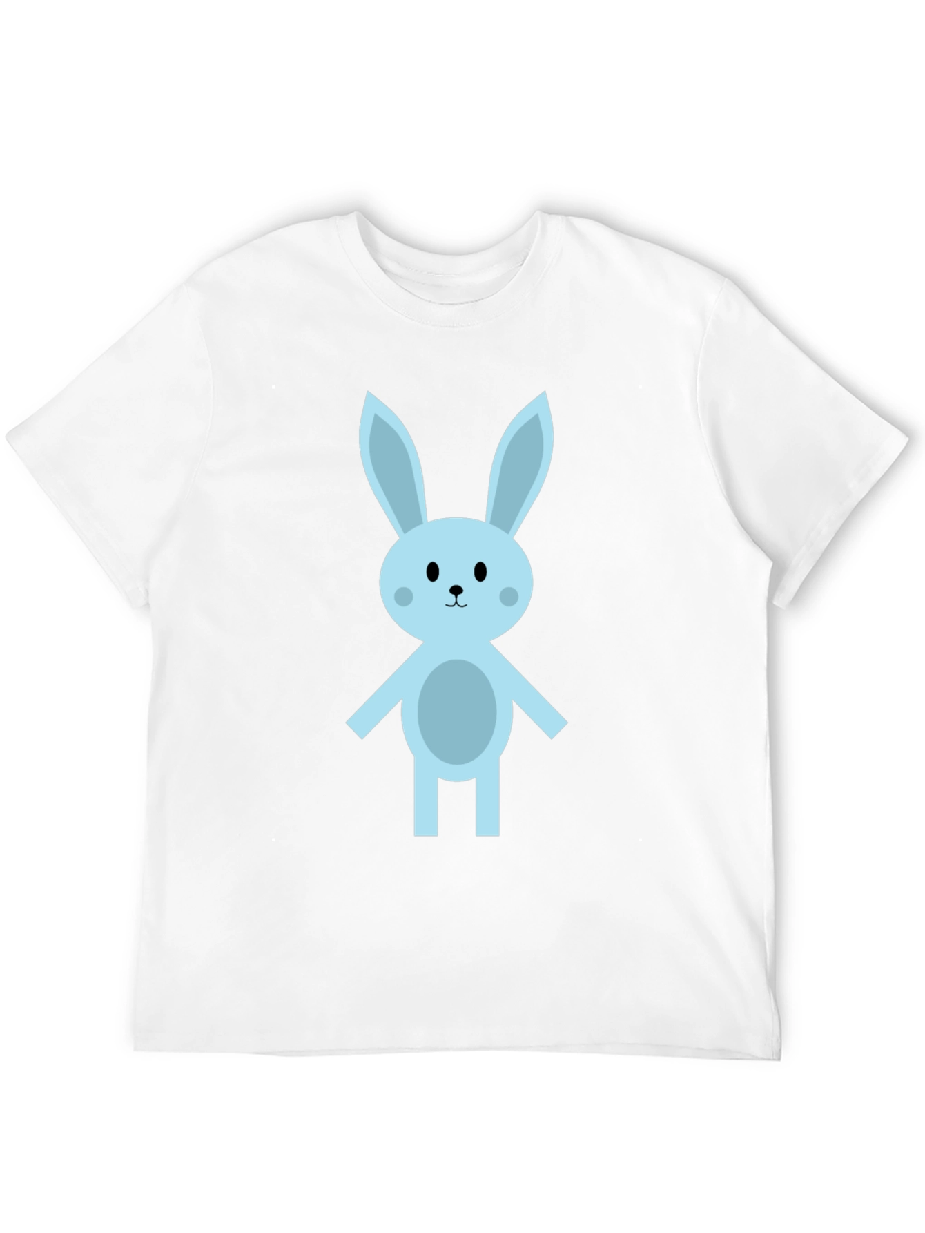 Cute Cartoon Bunny Black T-Shirt