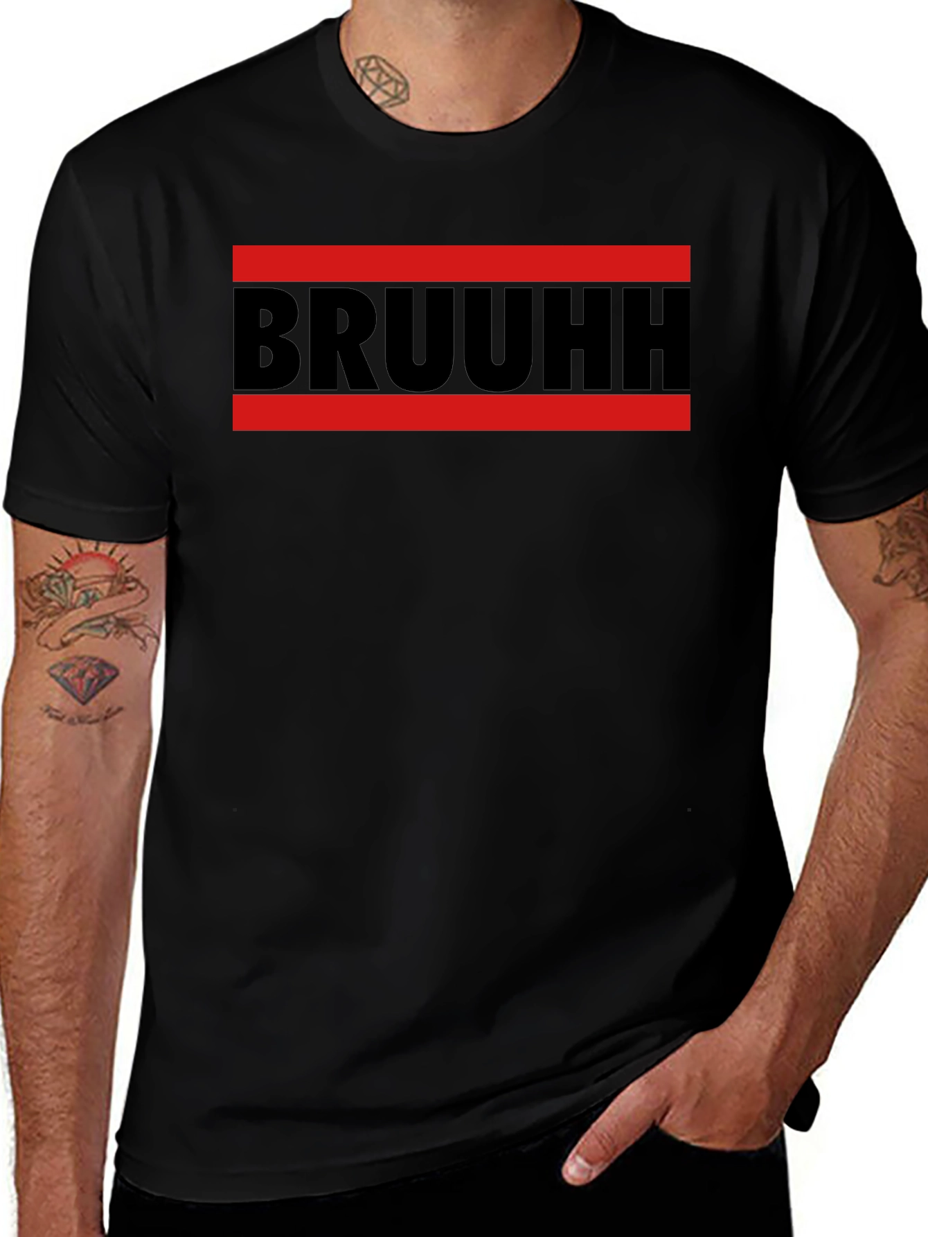 Bruuhh Graphic Tee - Mens Black T-Shirt