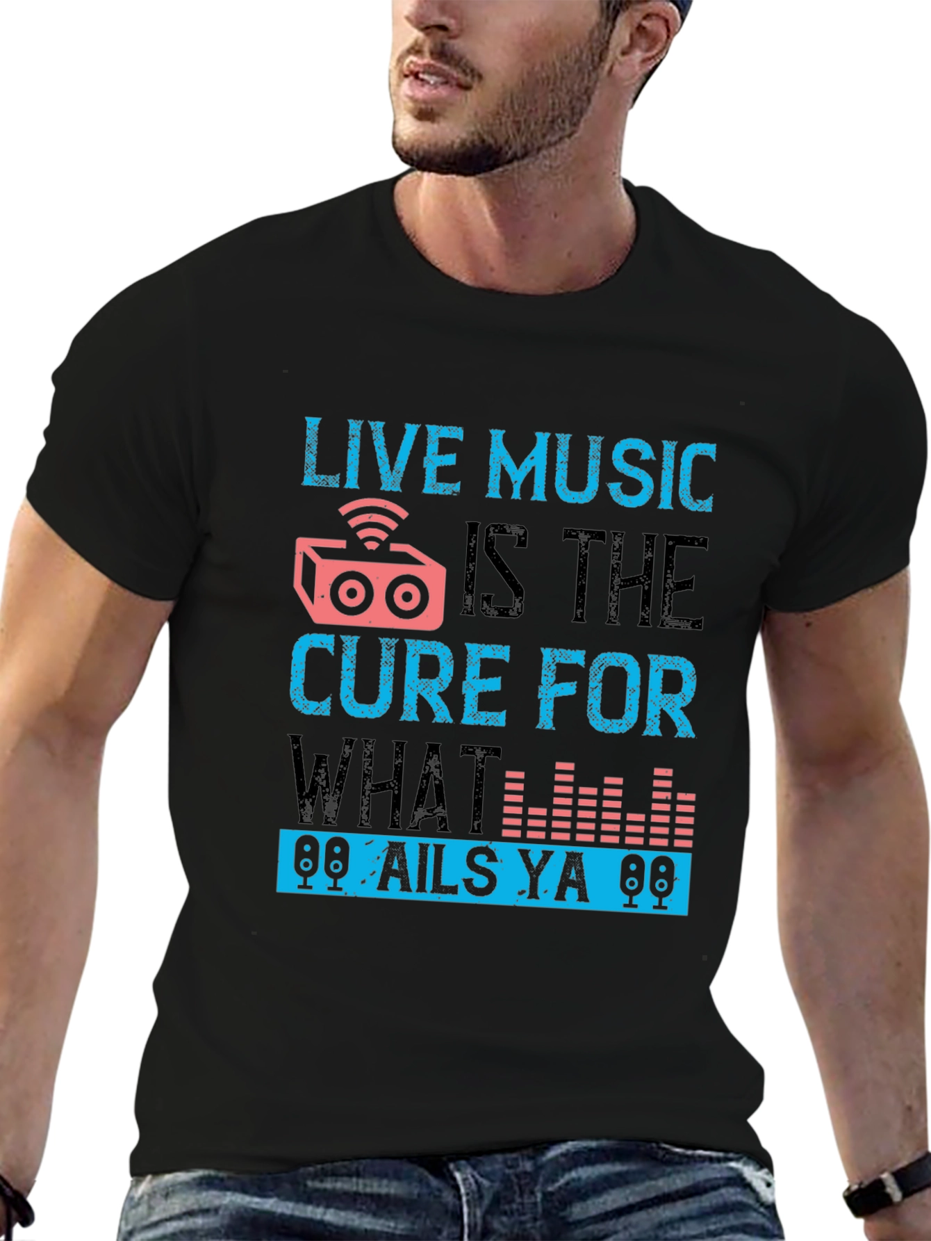 Live Music Cure Graphic Tee - Black