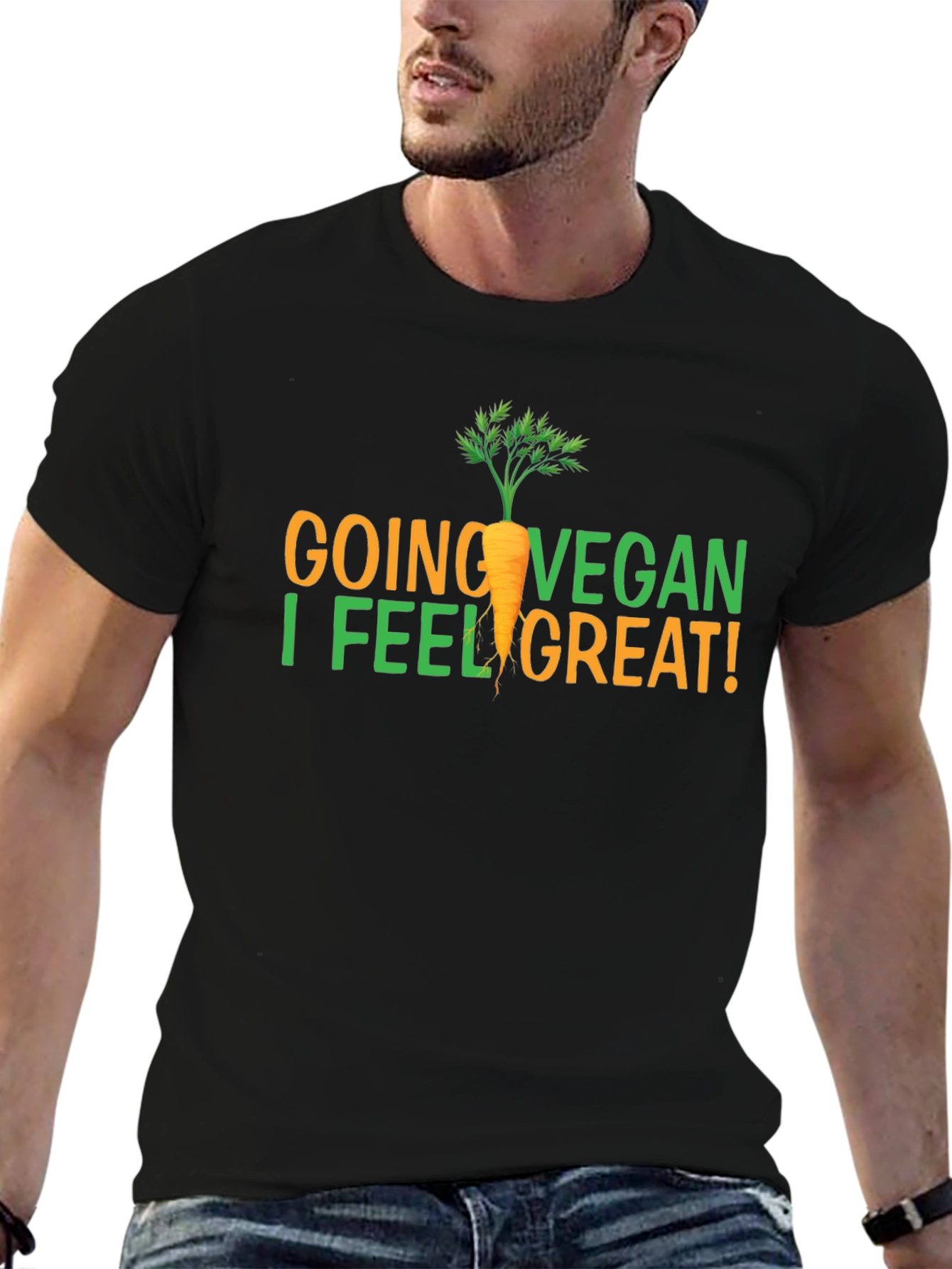 Vegan Graphic T-Shirt - Going Vegan I Feel Great!