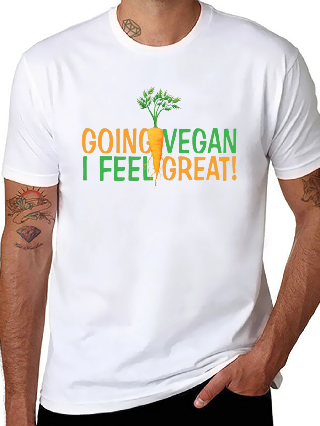 Vegan Graphic T-Shirt - Going Vegan I Feel Great!