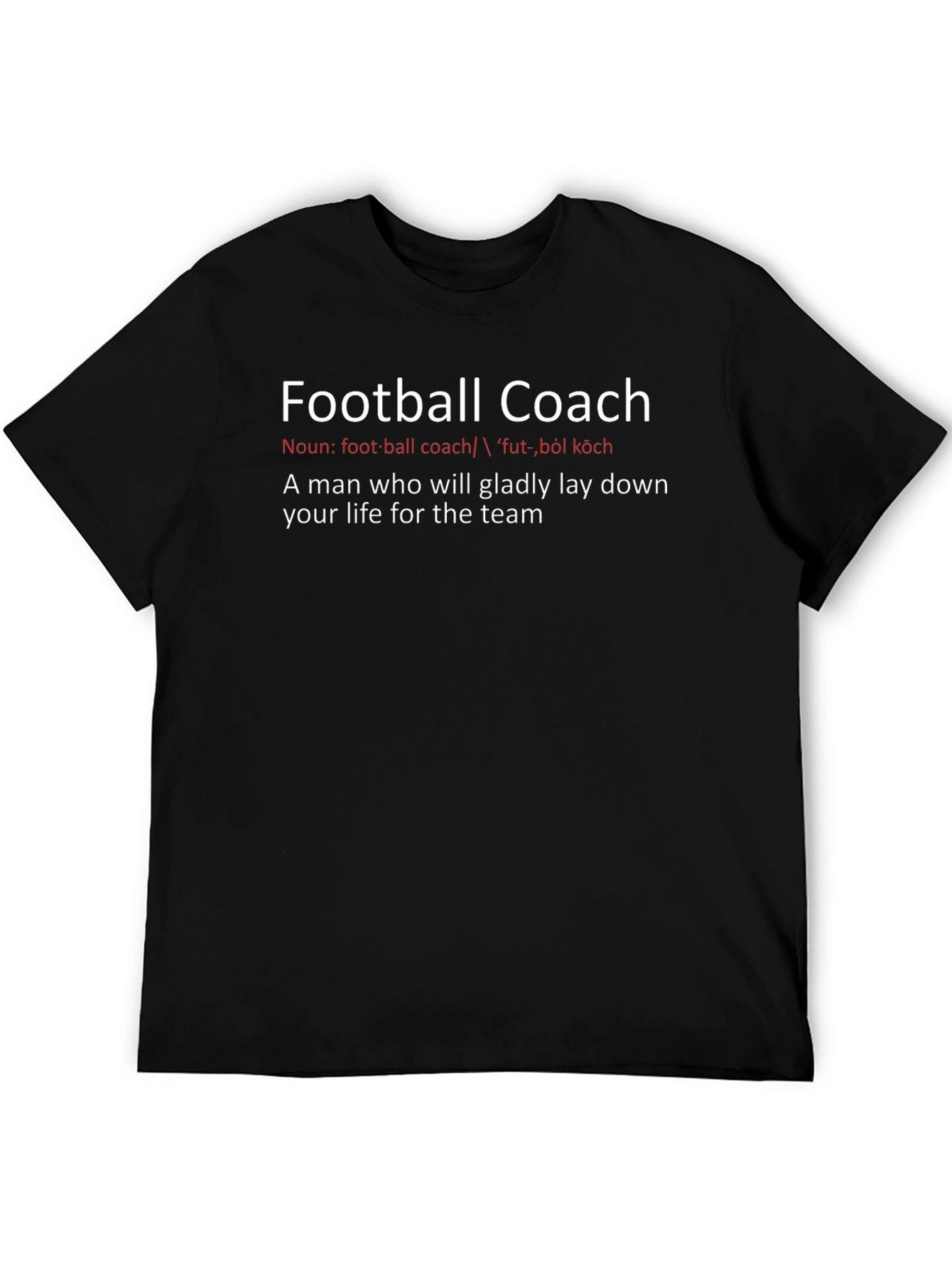 Football Coach Definition Black T-Shirt
