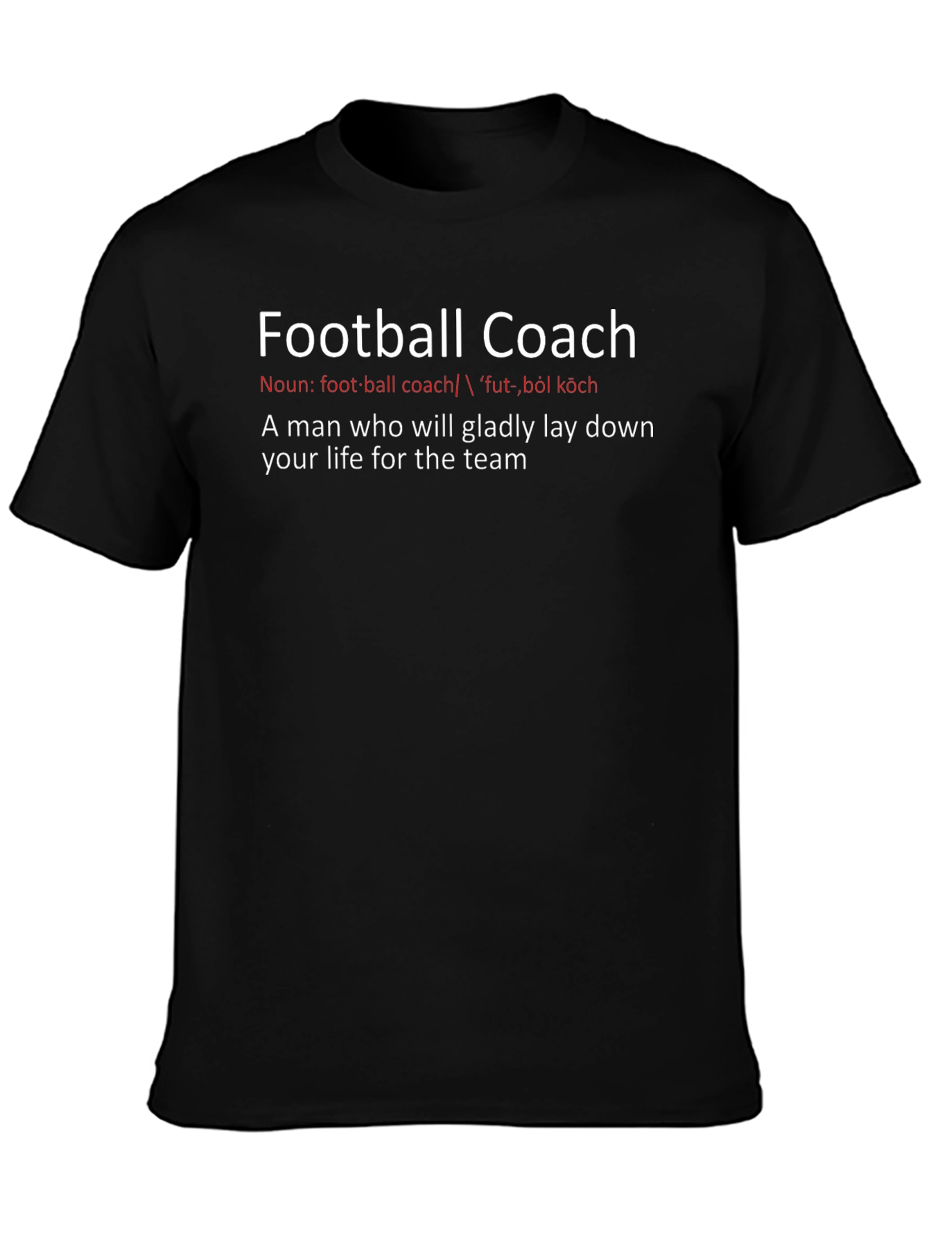 Football Coach Definition Black T-Shirt