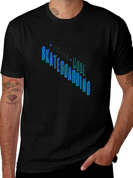 Skateboarding Graphic Tee - Less Talk More Skate