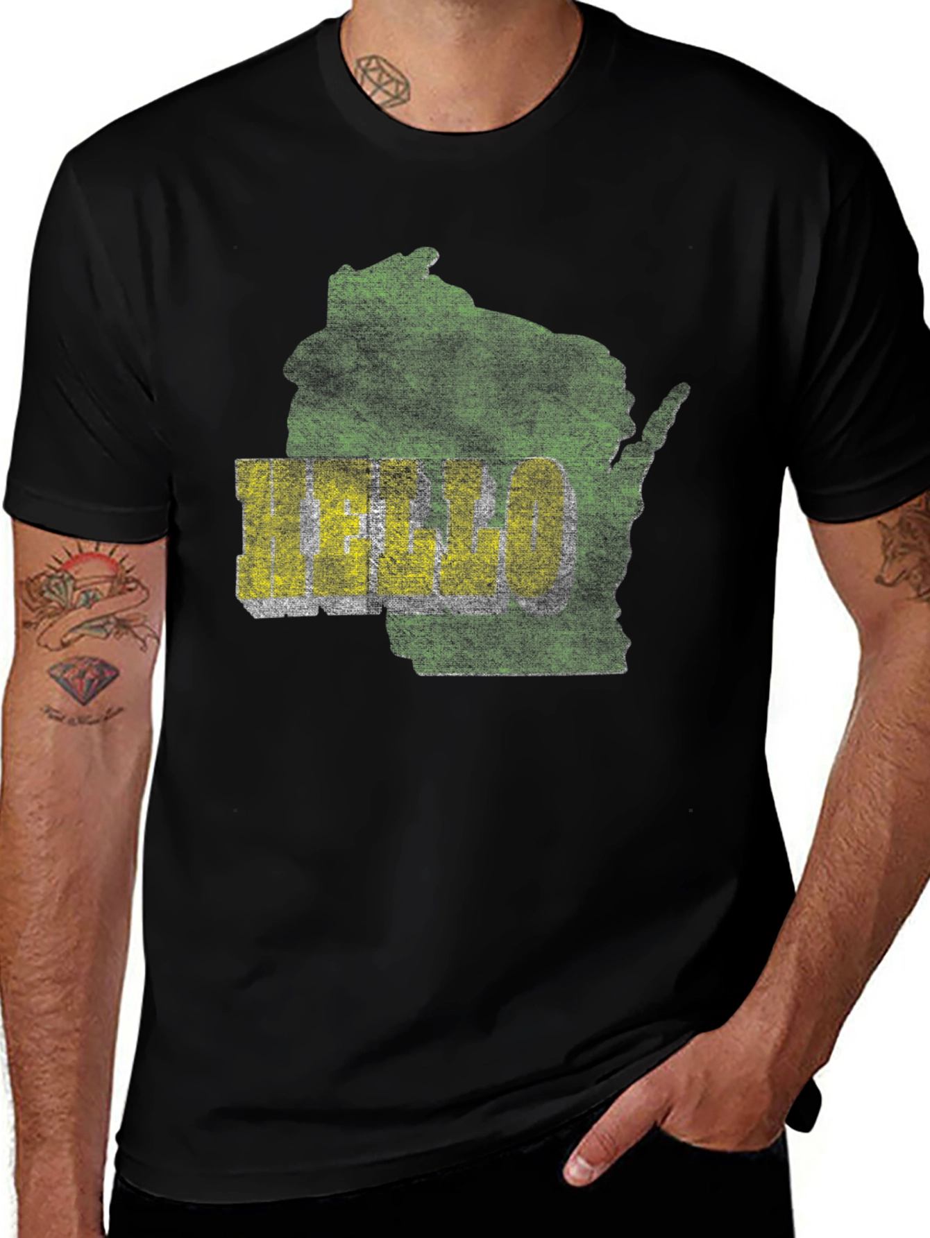 Wisconsin Graphic Tee - Distressed Style