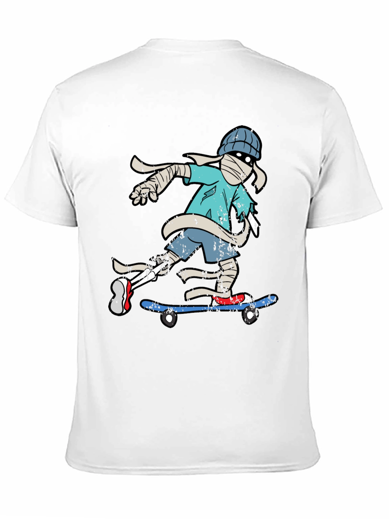 Skateboarding Mummy Graphic Tee - Cool T-Shirt