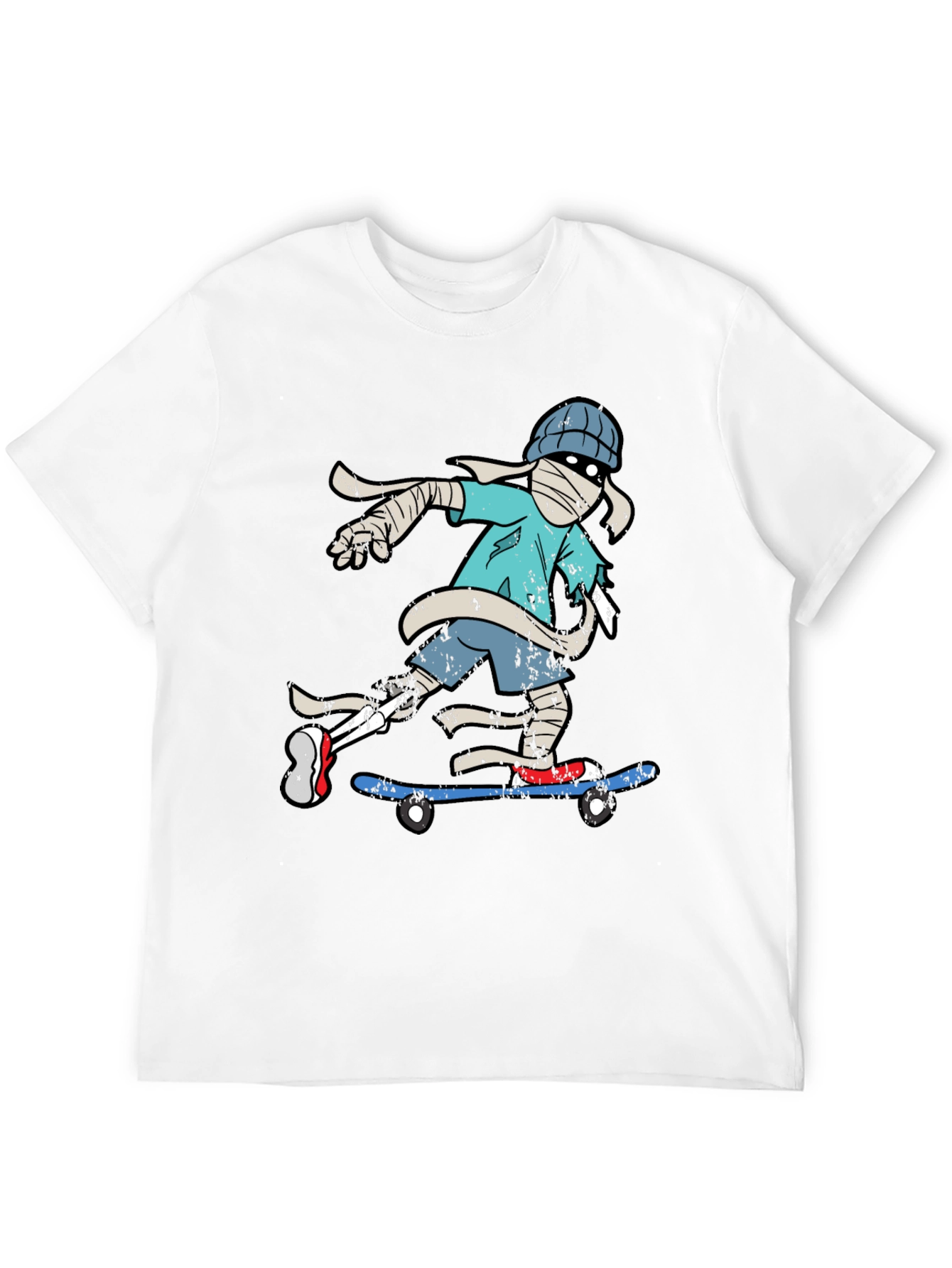 Skateboarding Mummy Graphic Tee - Cool T-Shirt