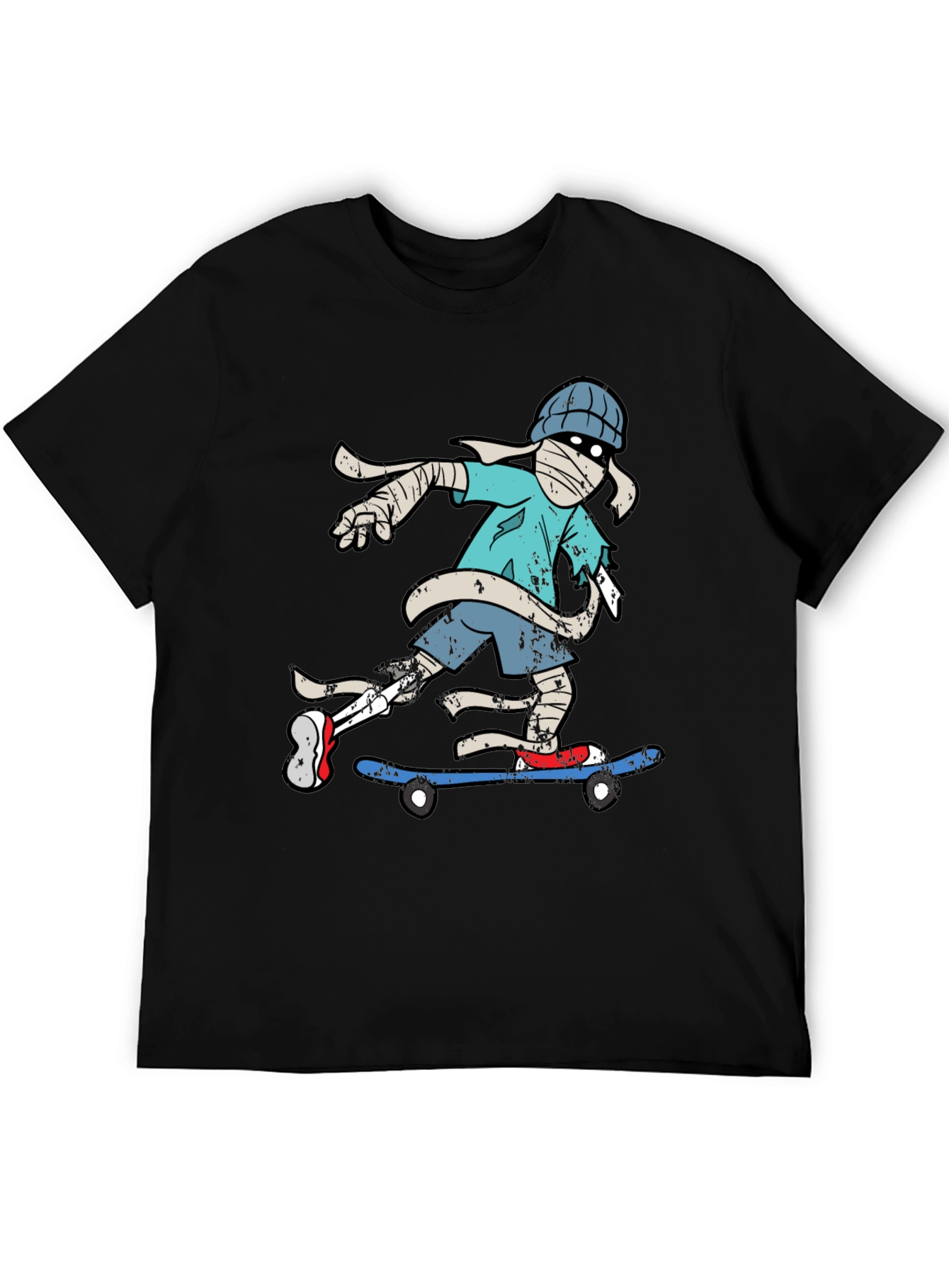 Skateboarding Mummy Graphic Tee - Cool T-Shirt