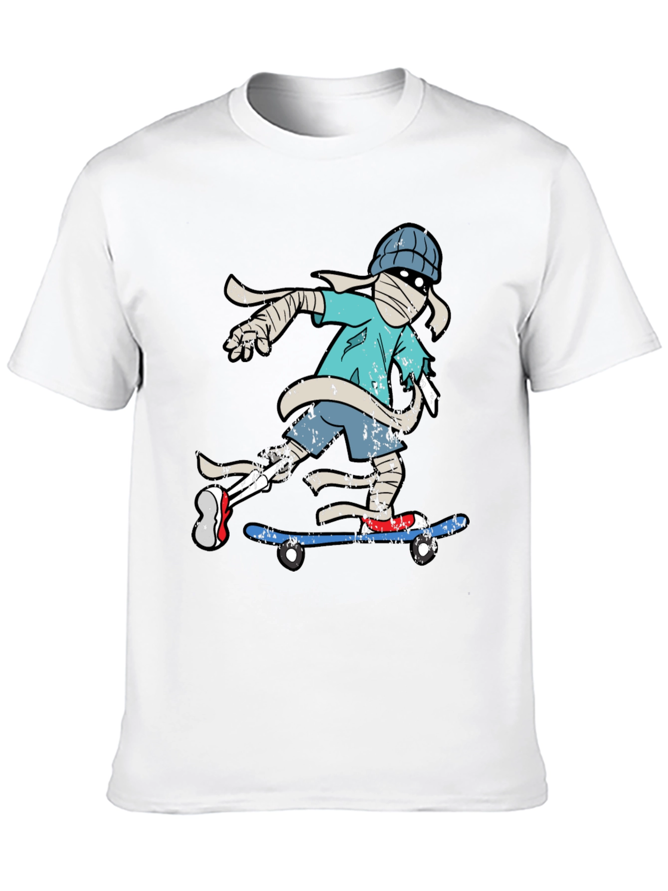 Skateboarding Mummy Graphic Tee - Cool T-Shirt