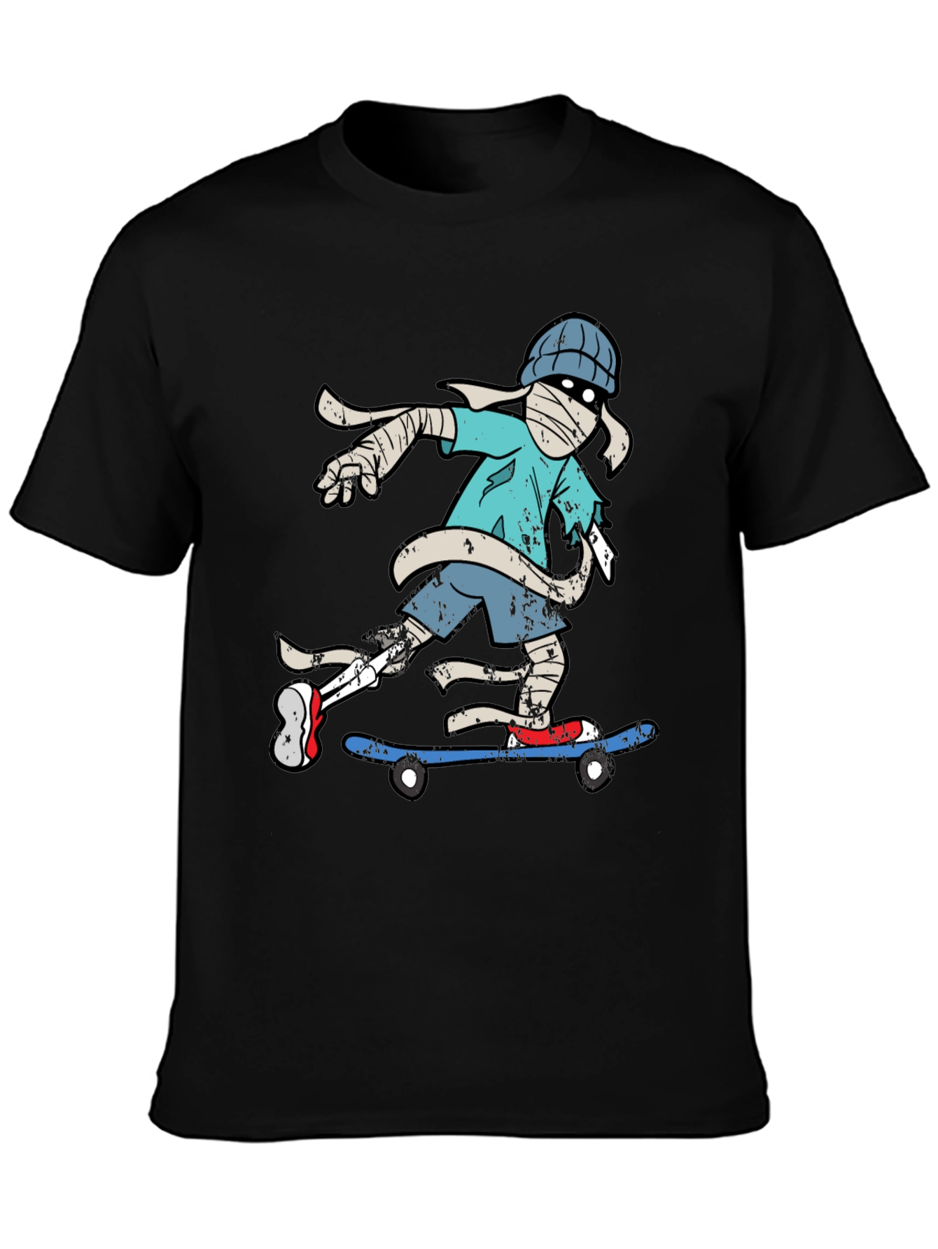 Skateboarding Mummy Graphic Tee - Cool T-Shirt