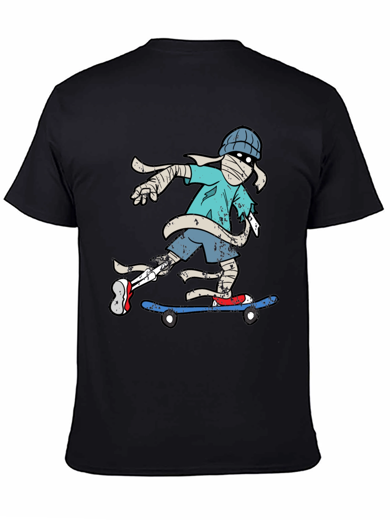 Skateboarding Mummy Graphic Tee - Cool T-Shirt