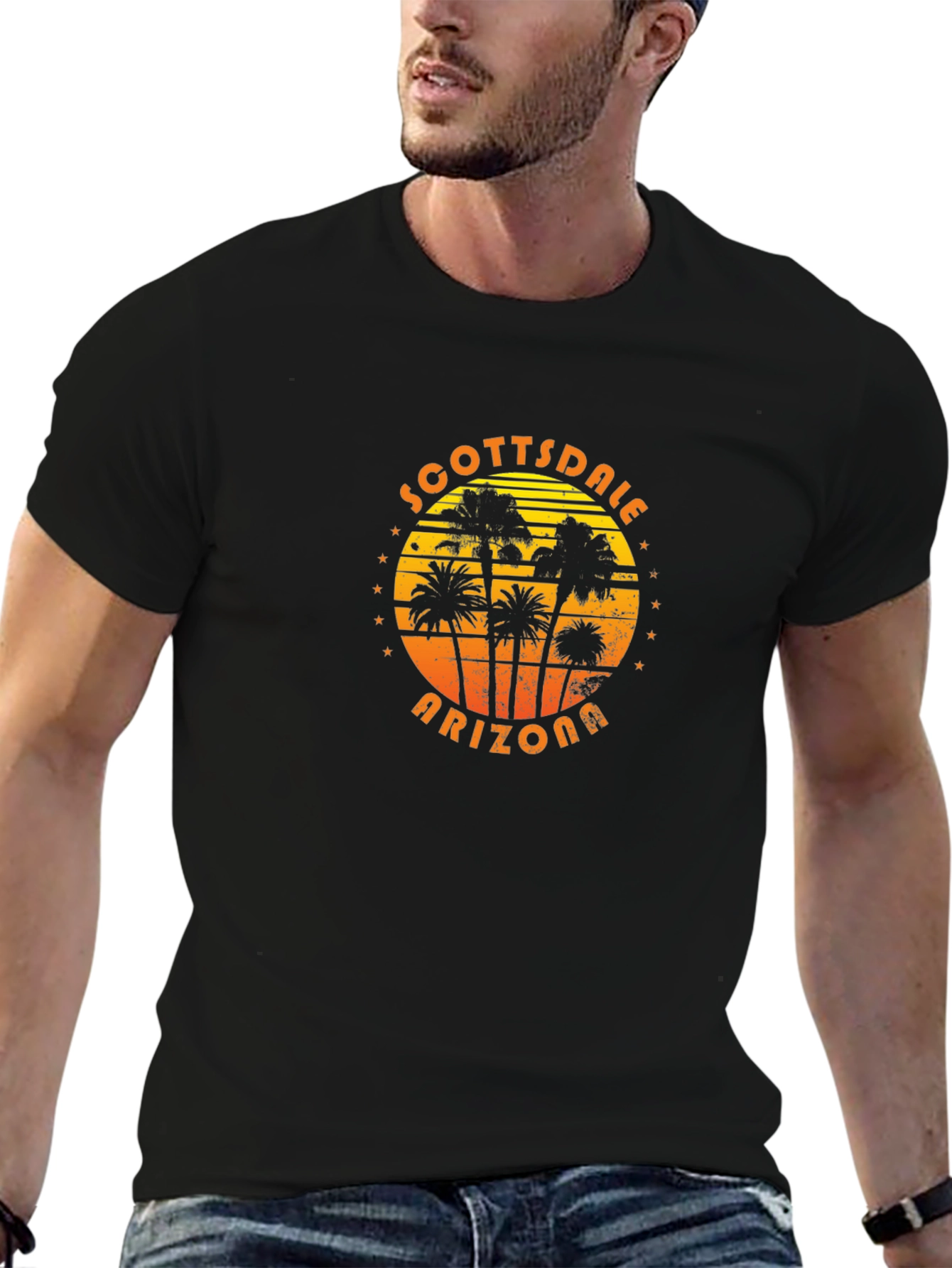 Scottsdale Arizona Palm Tree Black T-Shirt