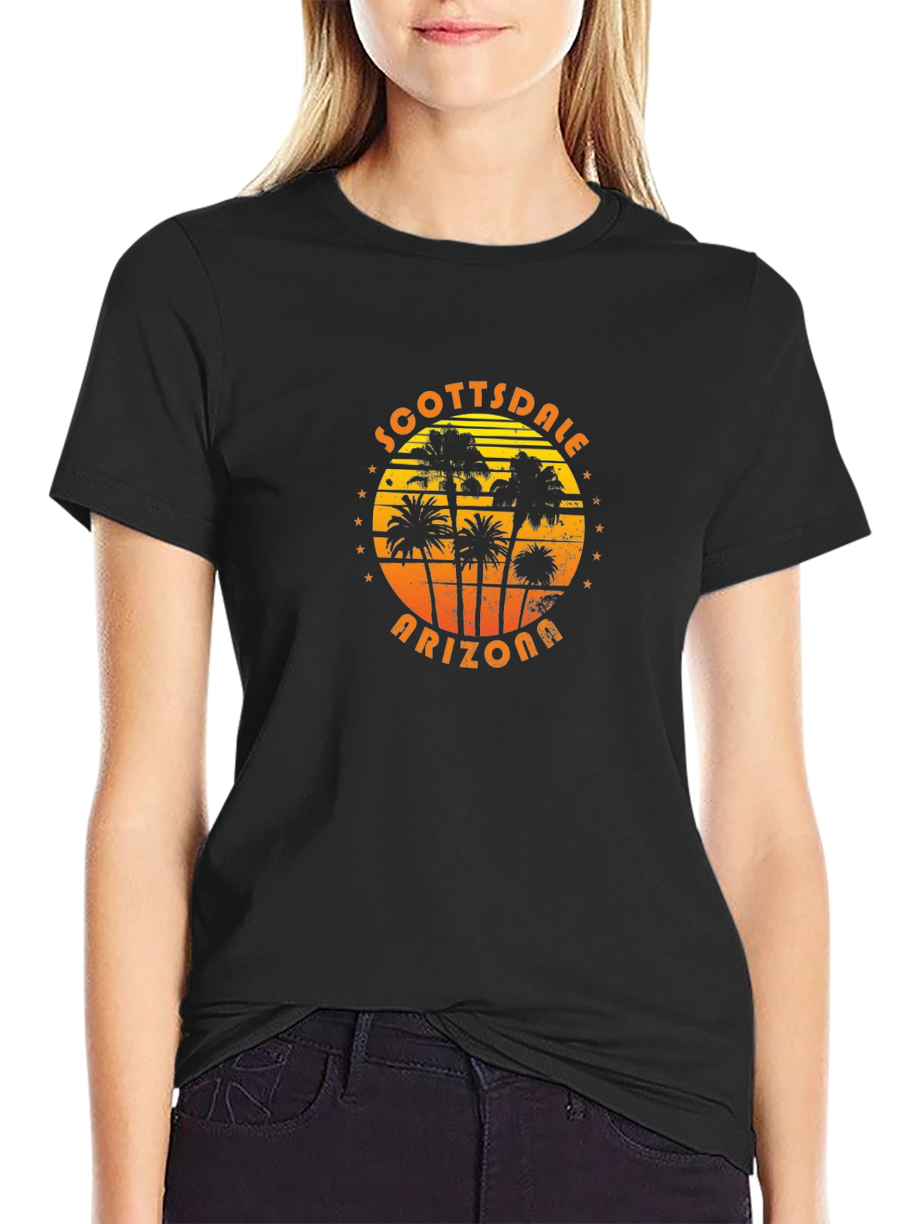 Scottsdale Arizona Palm Tree Black T-Shirt